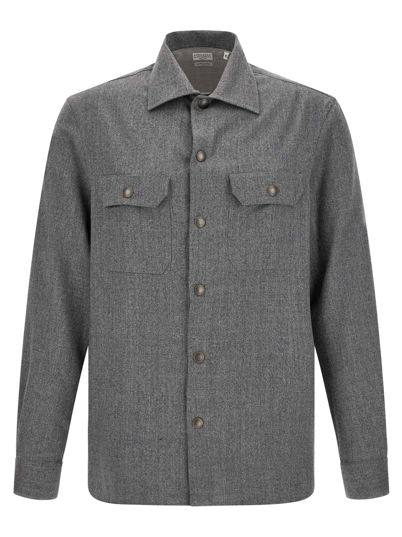 Brunello Cucinelli Gray Virgin Wool Blouse