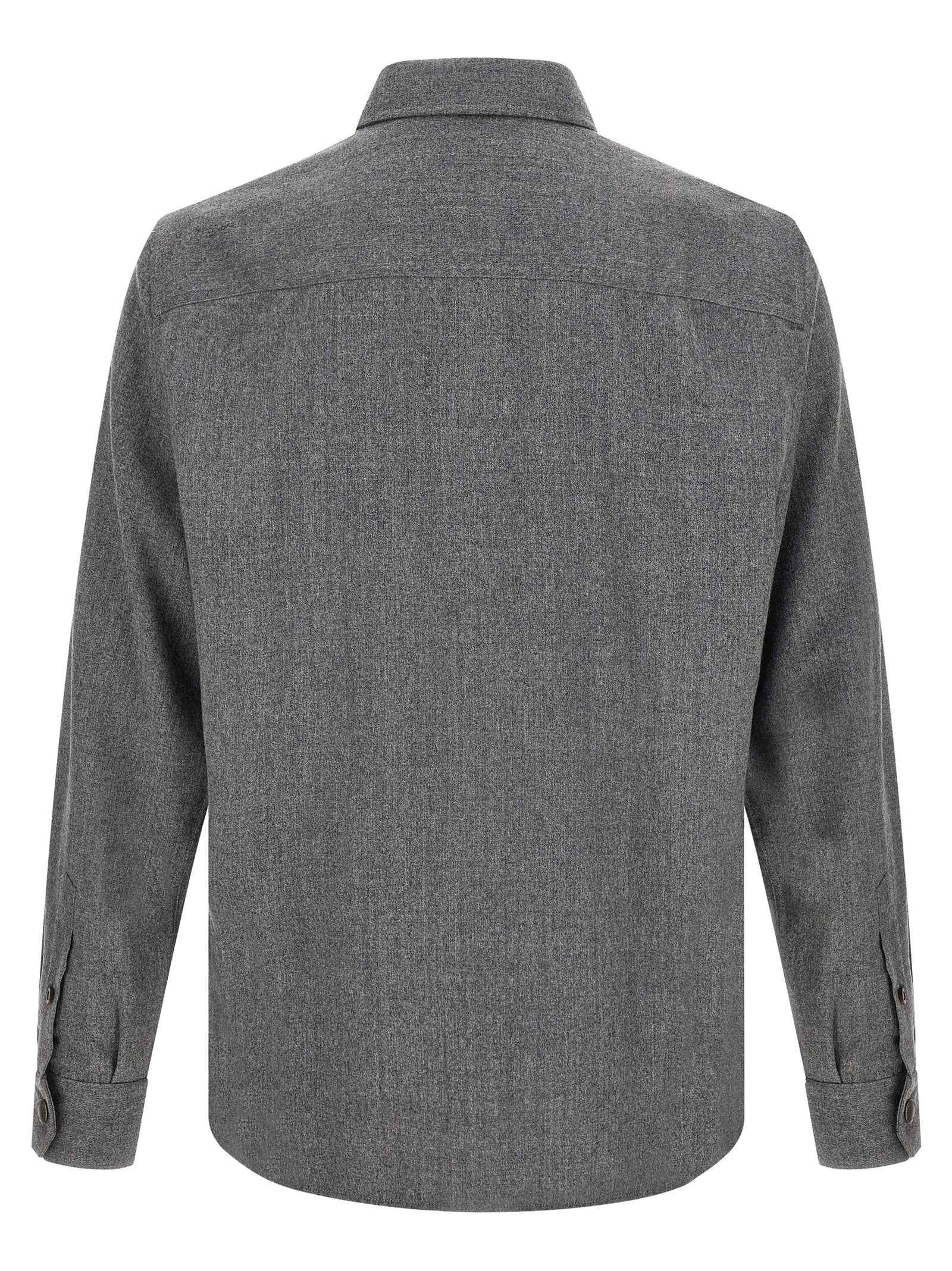 Brunello Cucinelli Gray Virgin Wool Blouse