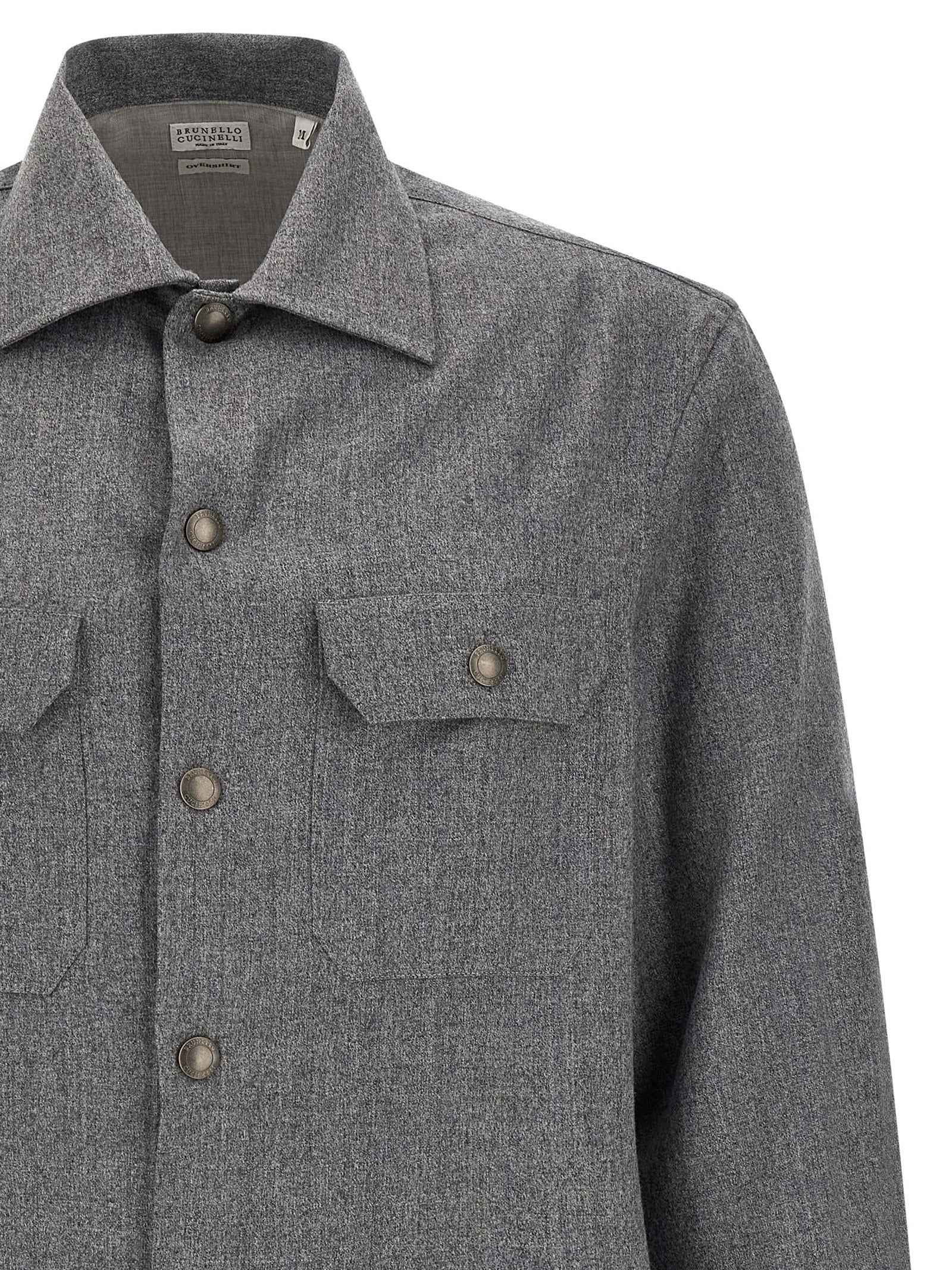 Brunello Cucinelli Gray Virgin Wool Blouse