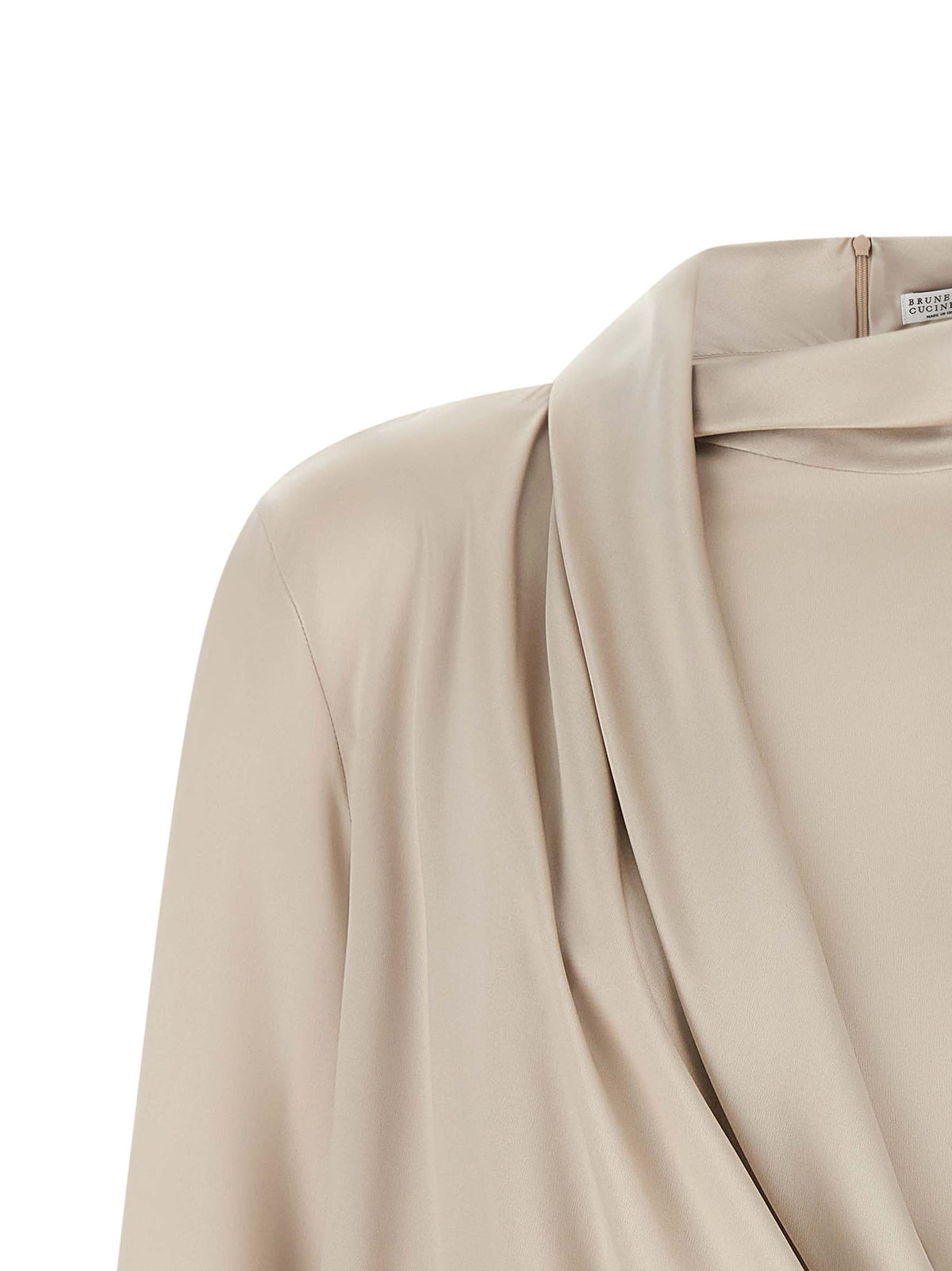 Brunello Cucinelli Beige Silk Blouse