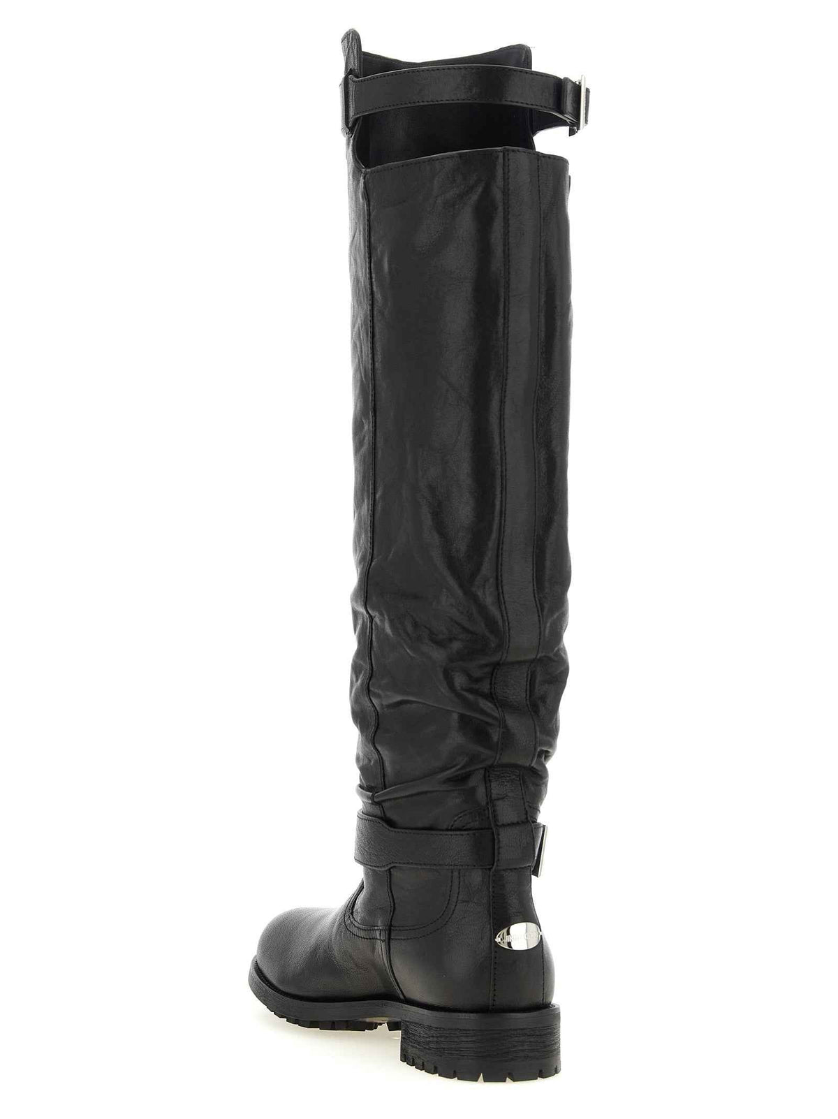Jimmy Choo Black Leather Over The Knee