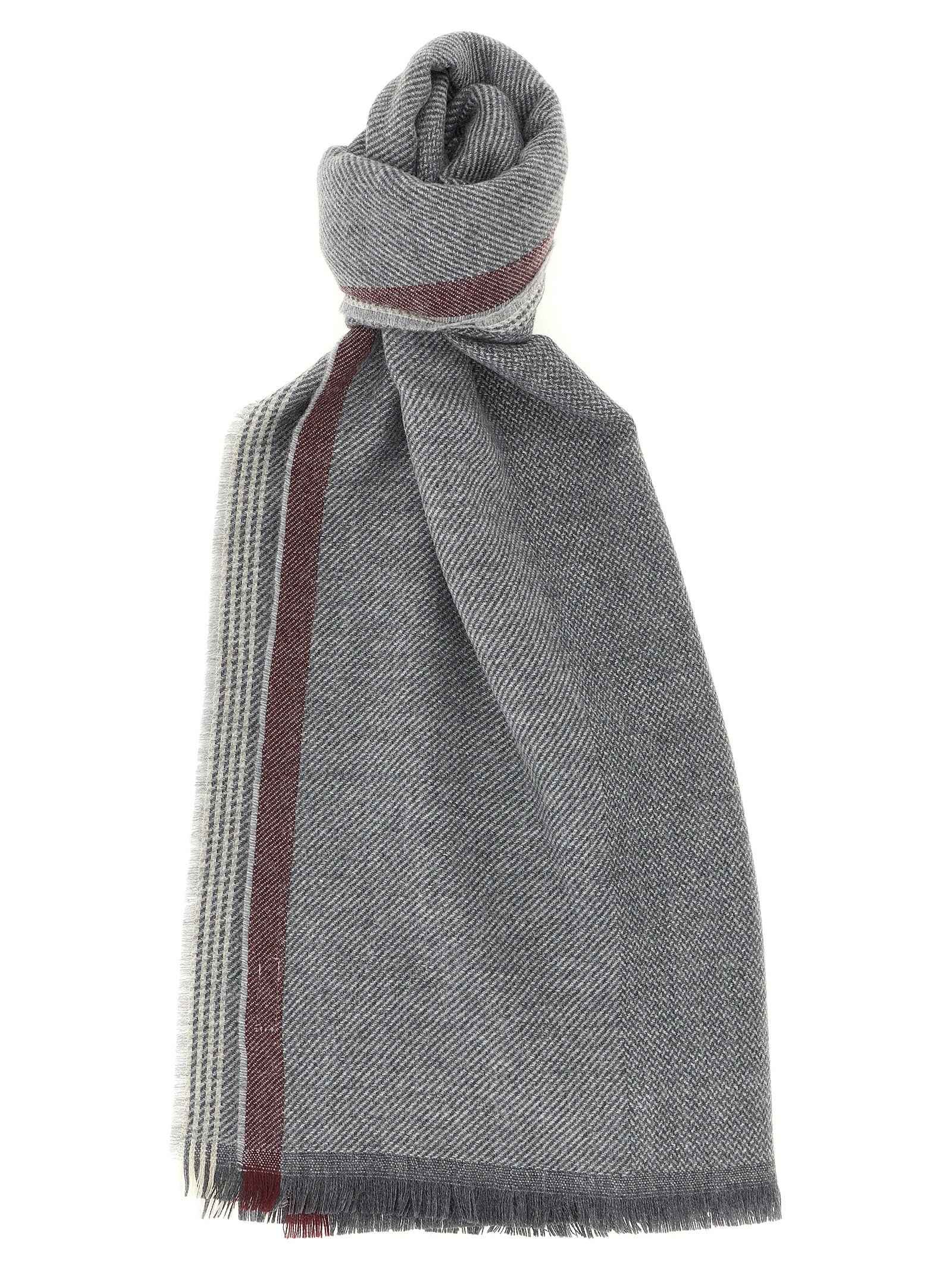 Brunello Cucinelli Gray Wool Scarf