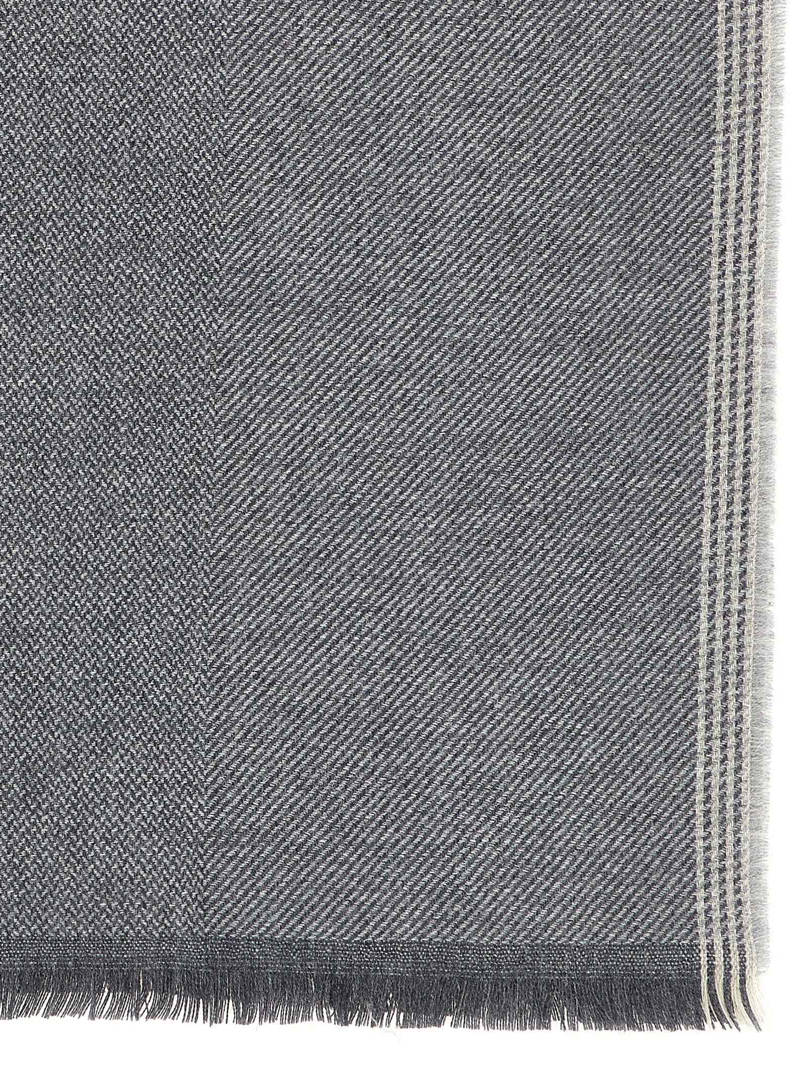 Brunello Cucinelli Gray Wool Scarf