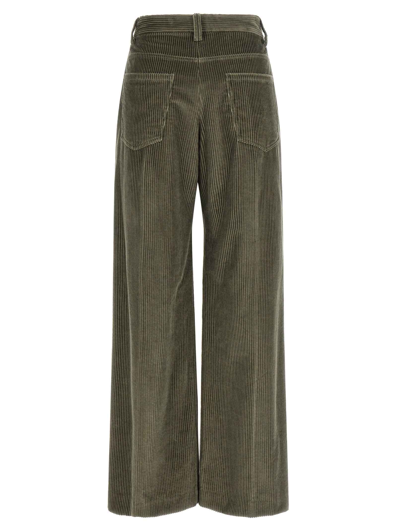 Brunello Cucinelli Bicolor Cotton Flared Pants