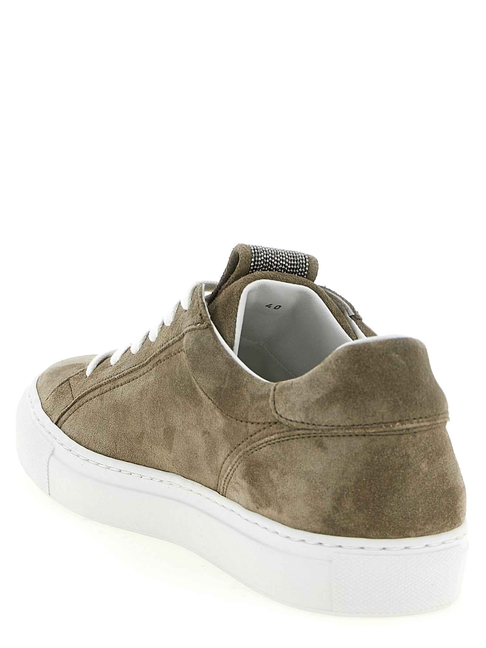 Brunello Cucinelli Gray Calfskin Low Top Sneakers
