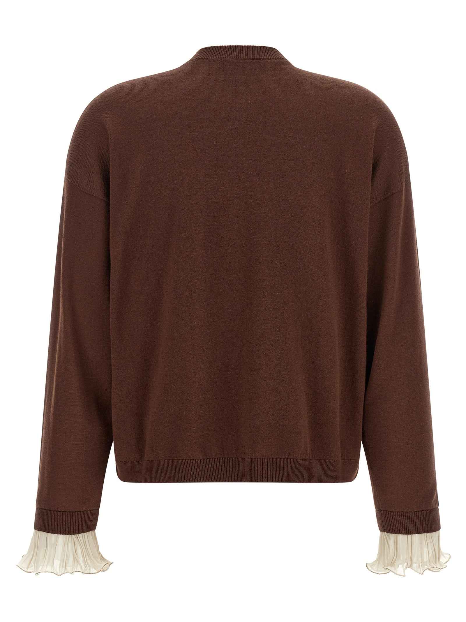 Fabiana Filippi Brown Virgin Wool Cardigan