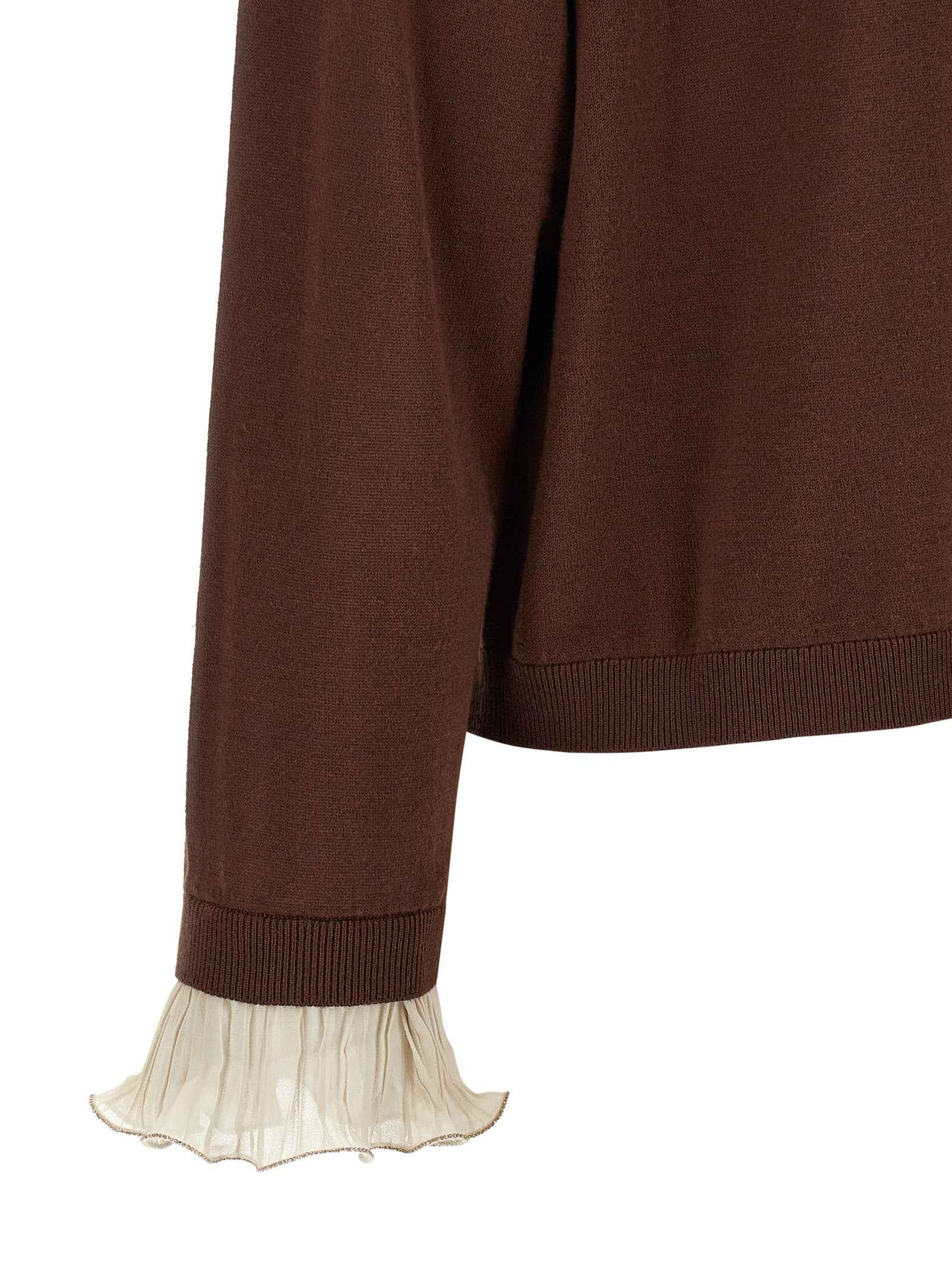 Fabiana Filippi Brown Virgin Wool Cardigan