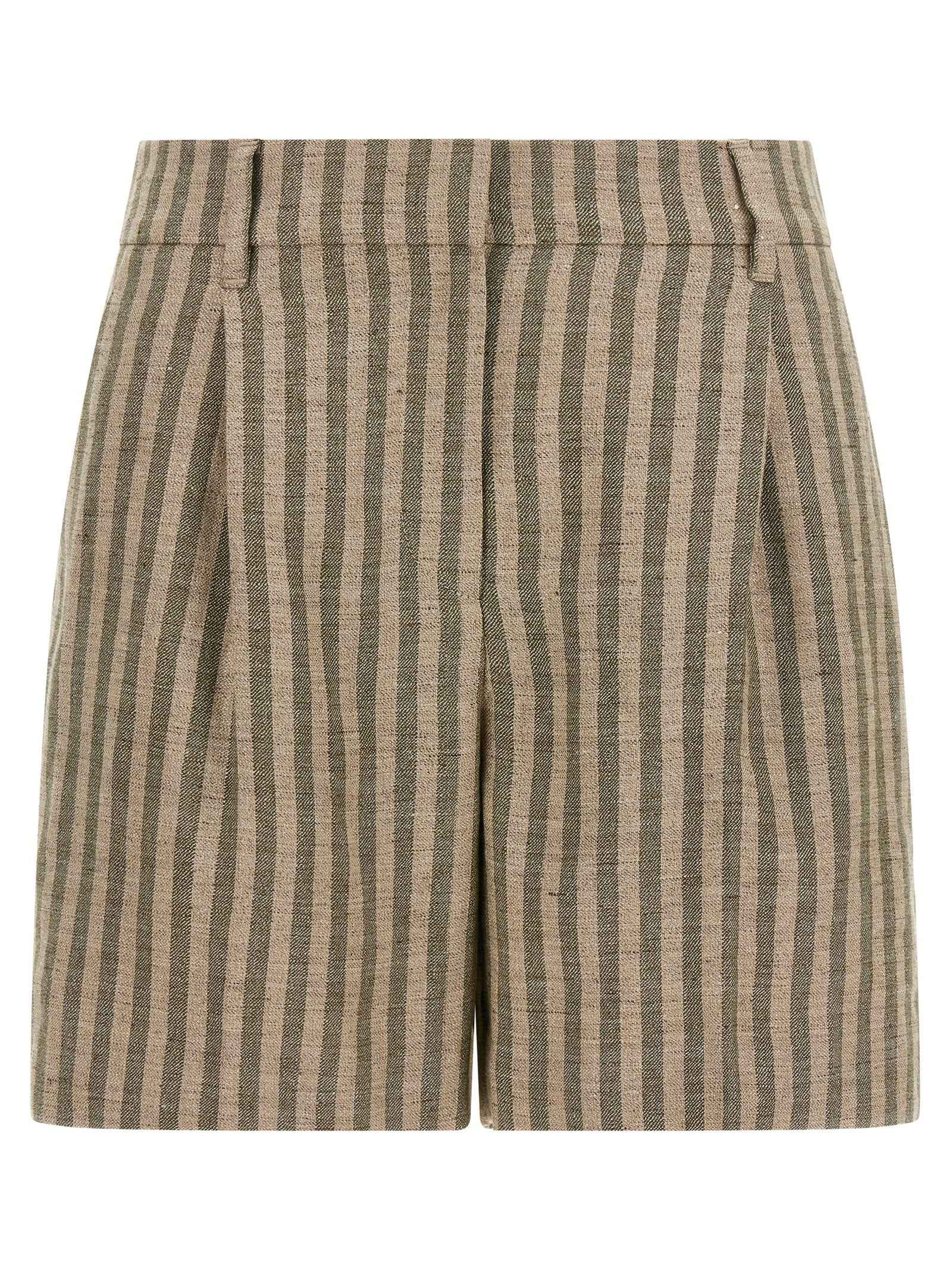 Brunello Cucinelli Bicolor Linen Bermuda Shorts