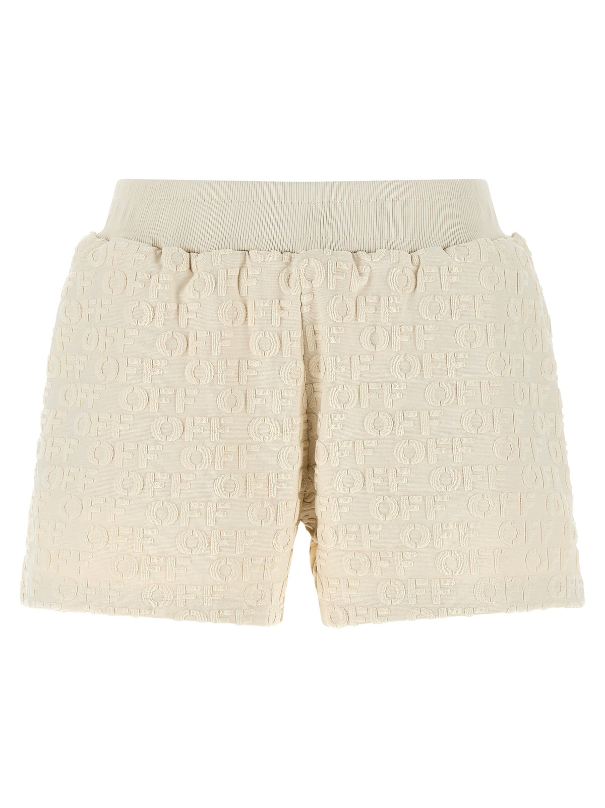 Off-White Beige Cotton Bermuda Shorts