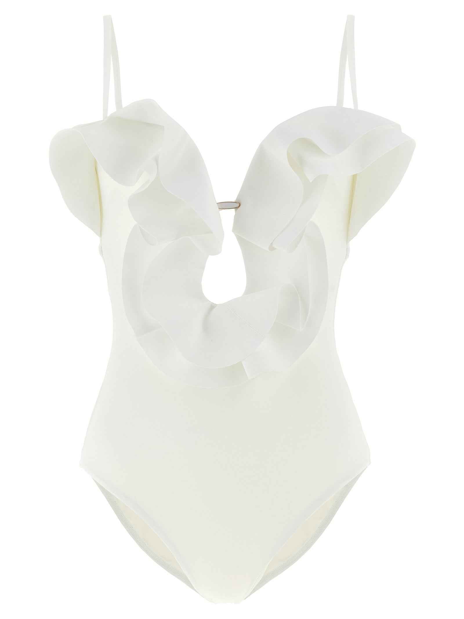 Zimmermann White Polyamide One-Piece Swimsuit