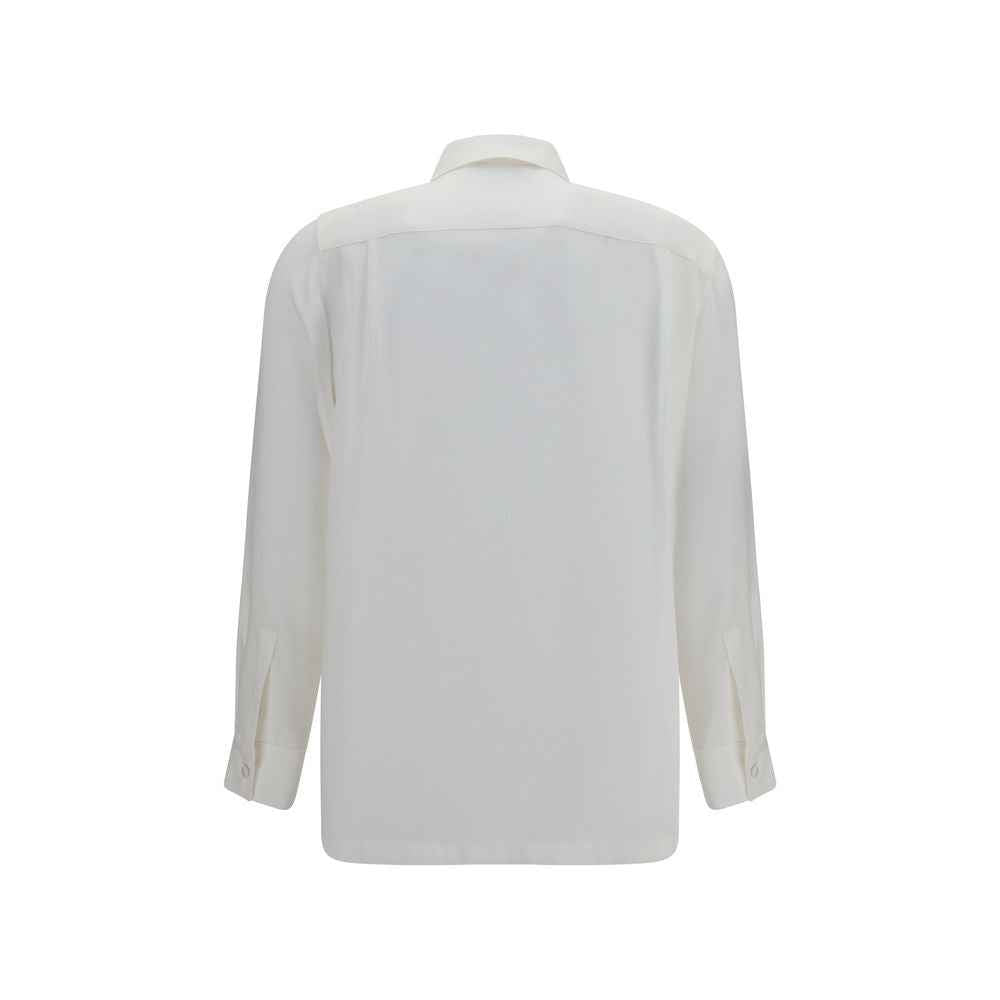 Max Mara White Silk Dress Shirt