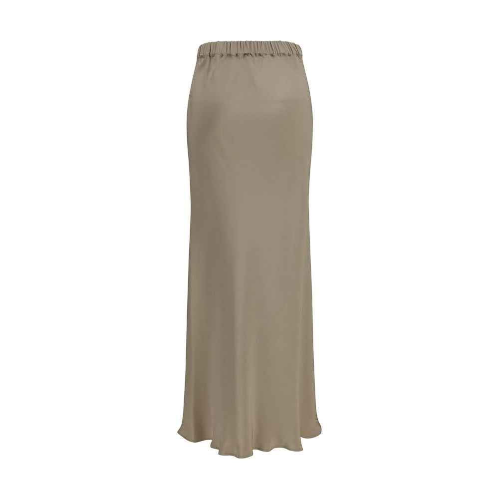 Max Mara Beige Silk Long Skirt