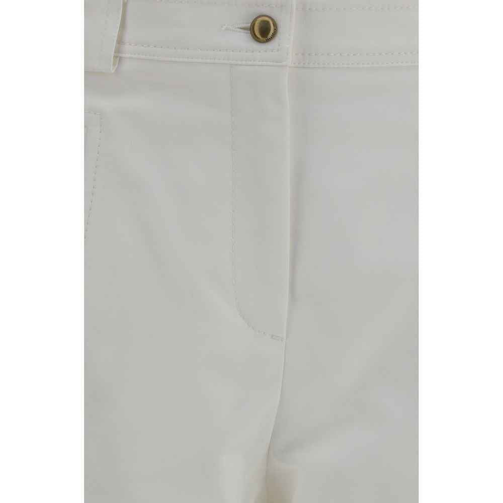 Max Mara White Cotton Cropped Pants
