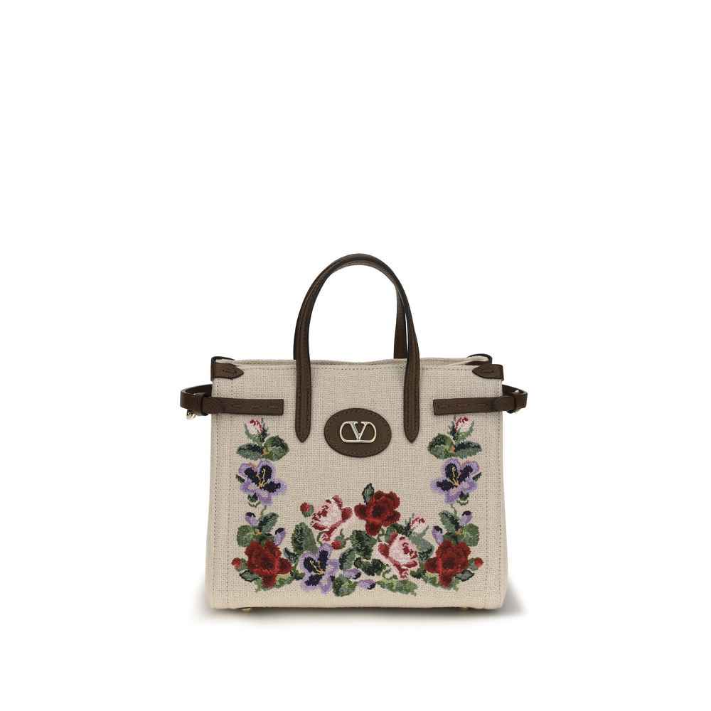 Valentino Garavani Beige Linen Handbag