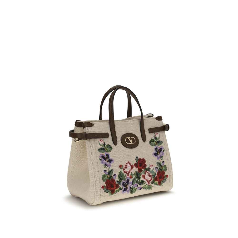 Valentino Garavani Beige Linen Handbag
