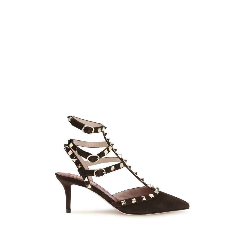 Valentino Garavani Brown Suede Leather High Heel Pumps