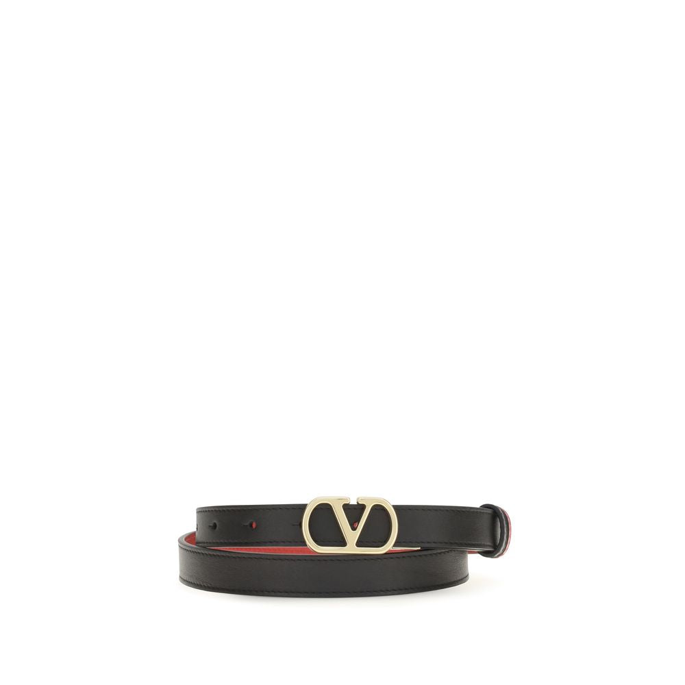 Valentino Garavani Black Calf Leather Bos Taurus Regular Belt