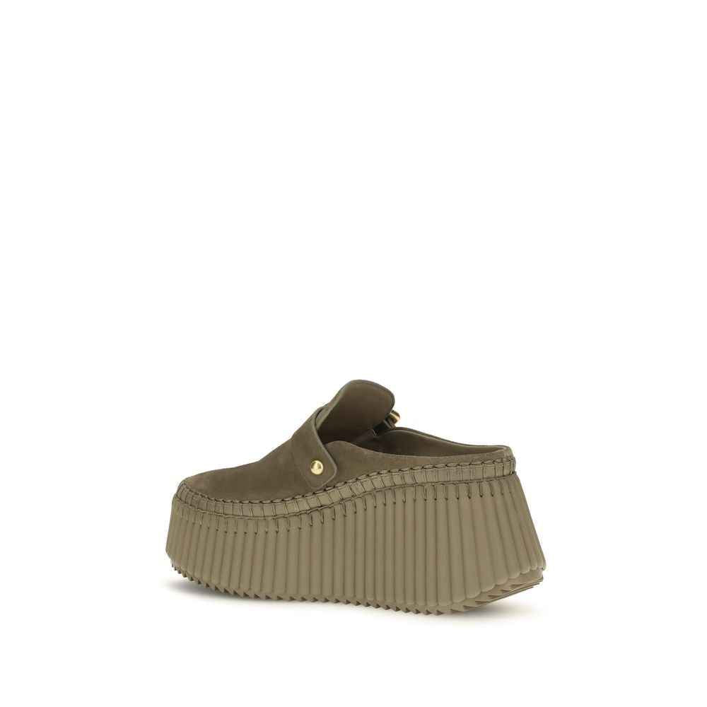 Chloé Bicolor Calf Leather Bos Taurus Mules