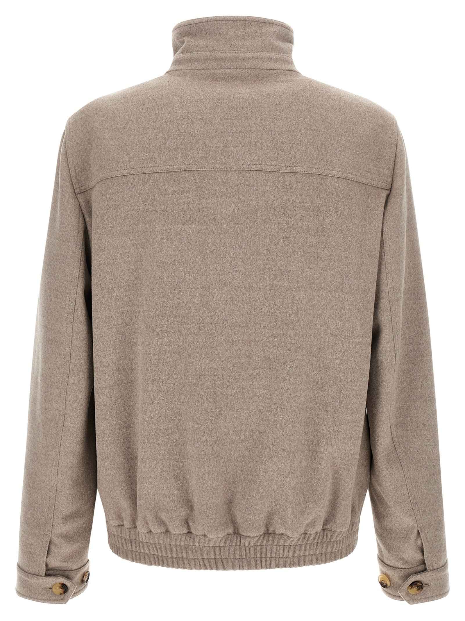 Brunello Cucinelli Beige Virgin Wool Bomber