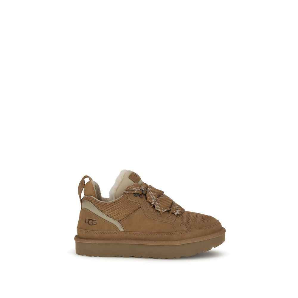 UGG Brown Leather Platform Sneakers