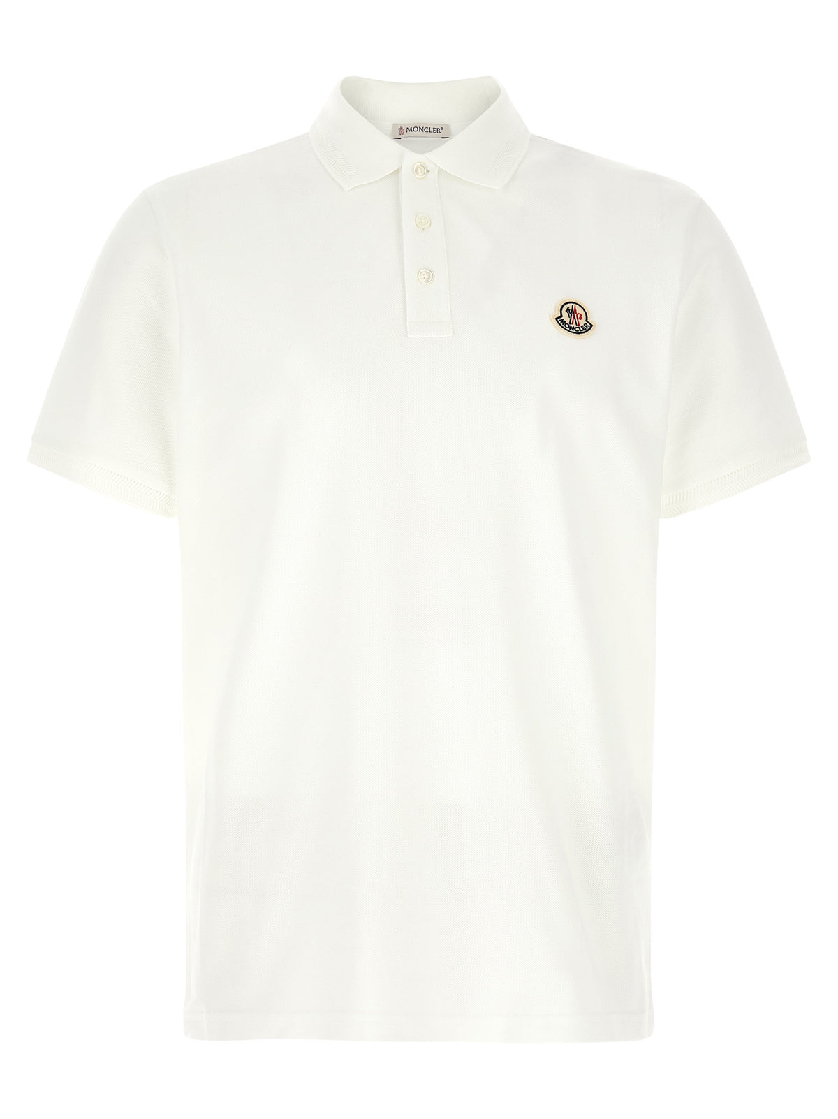 Moncler White Cotton Polo Shirt