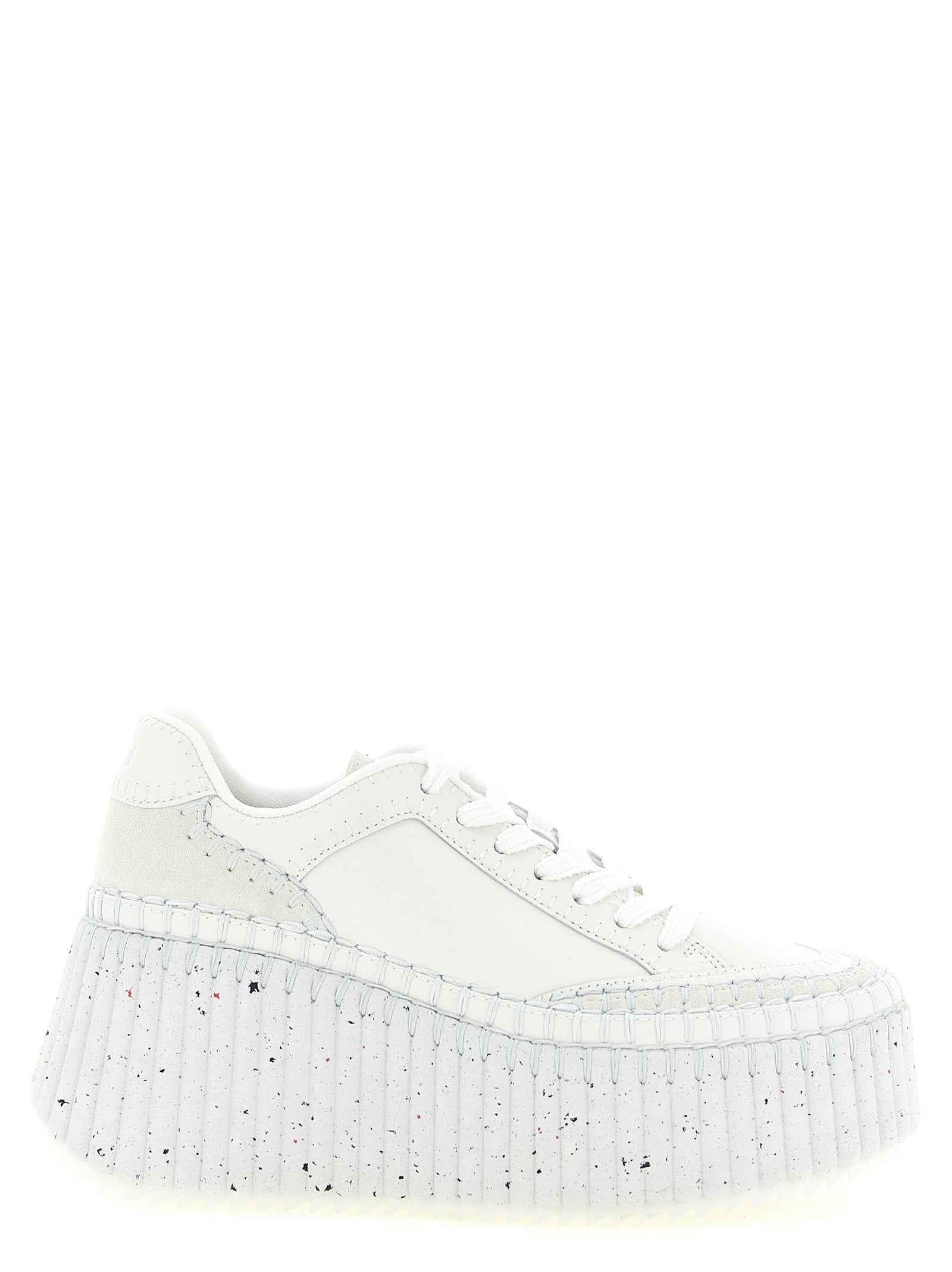 Chloé White Polyester Wedge Sandals