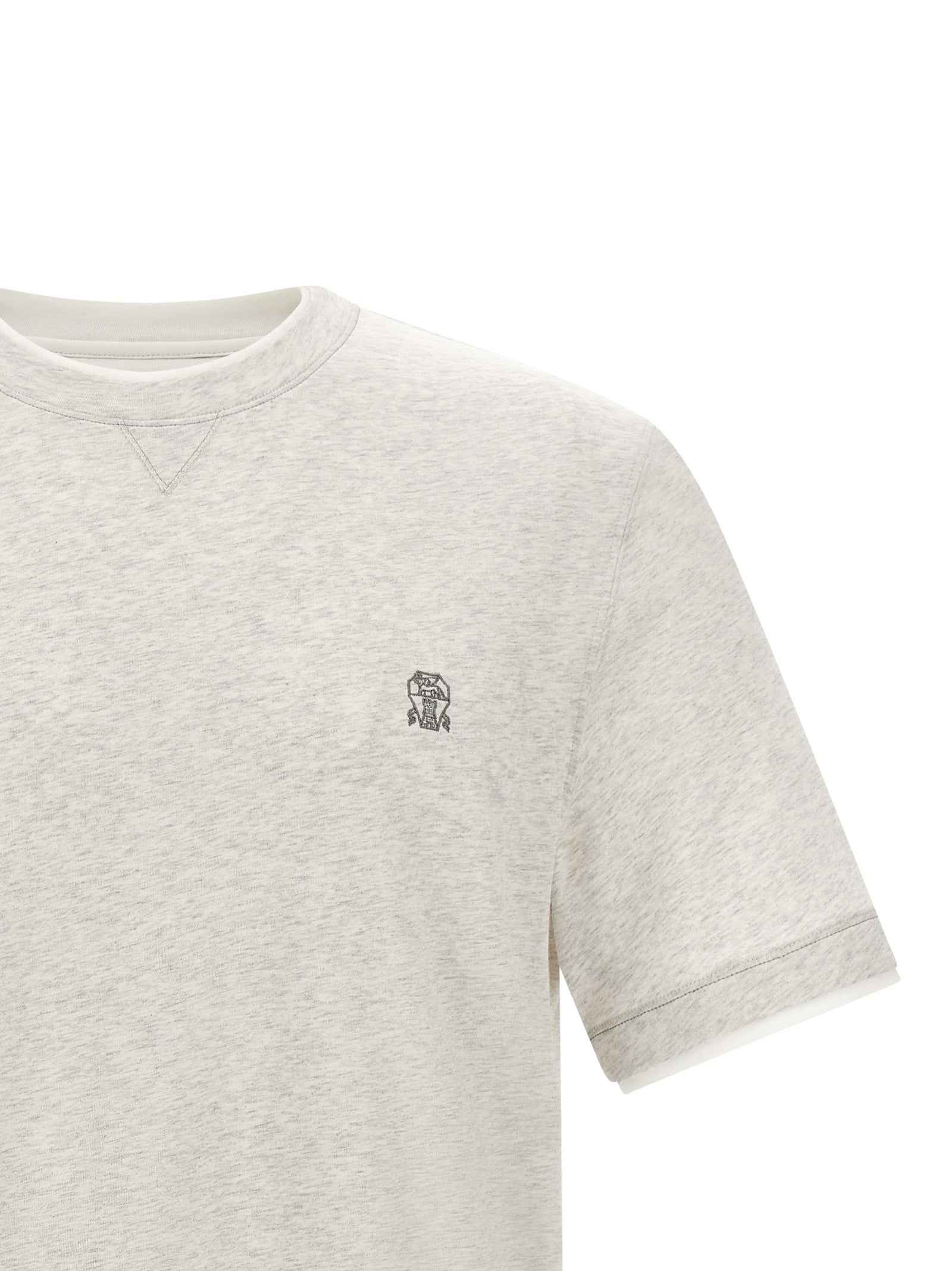 Brunello Cucinelli Gray Cotton T-Shirt