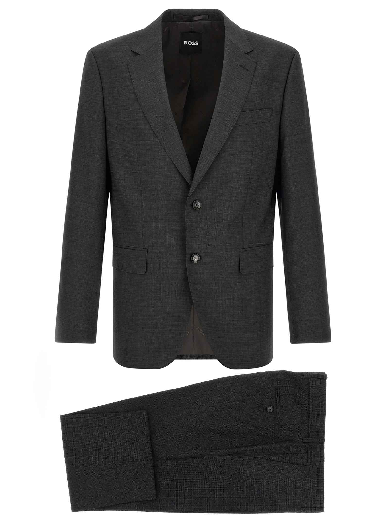 Hugo Boss Gray Virgin Wool Two-Piece Suit
