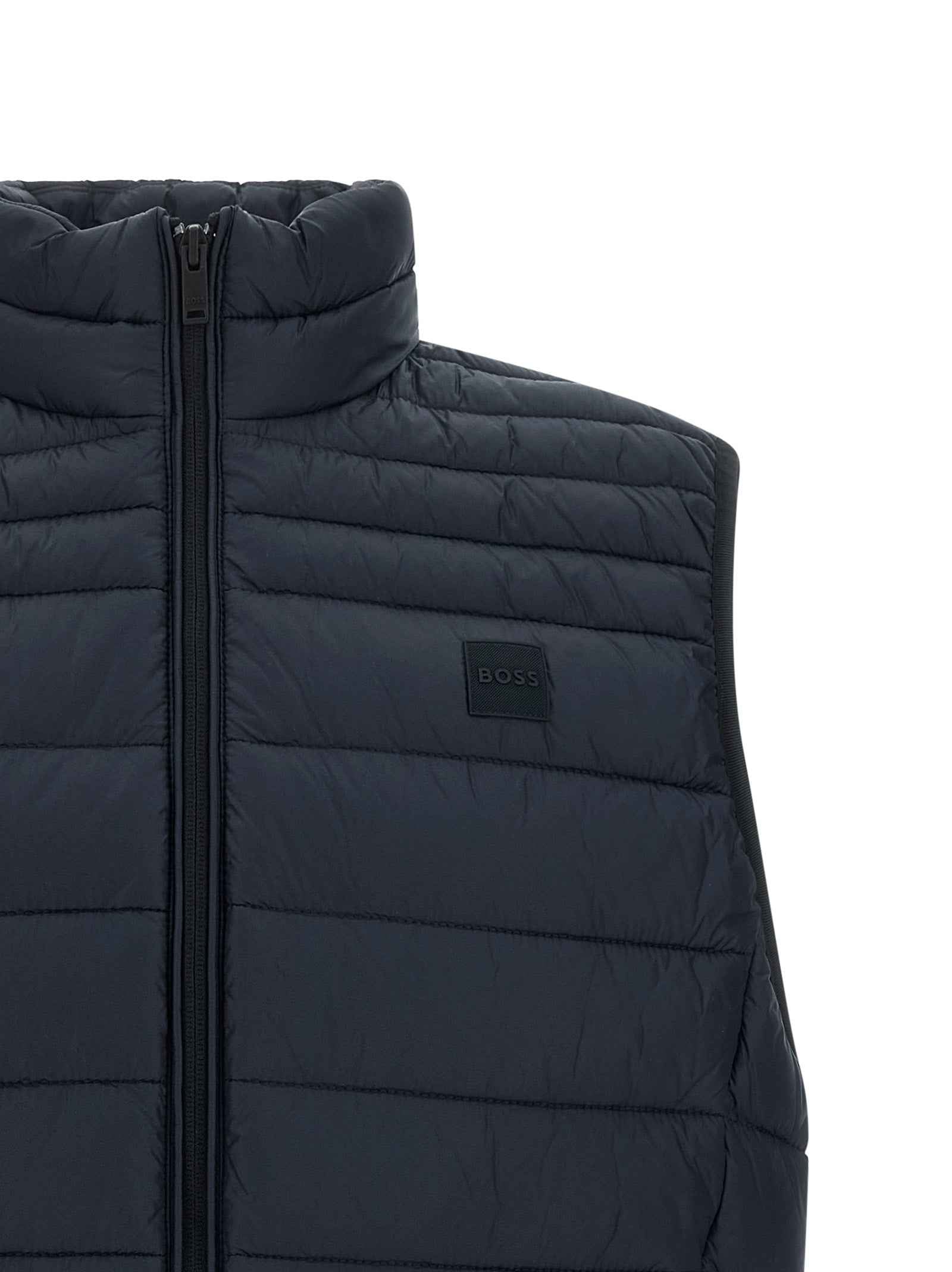 Hugo Boss Blue Recycled Polyamide Sleeveless Jacket