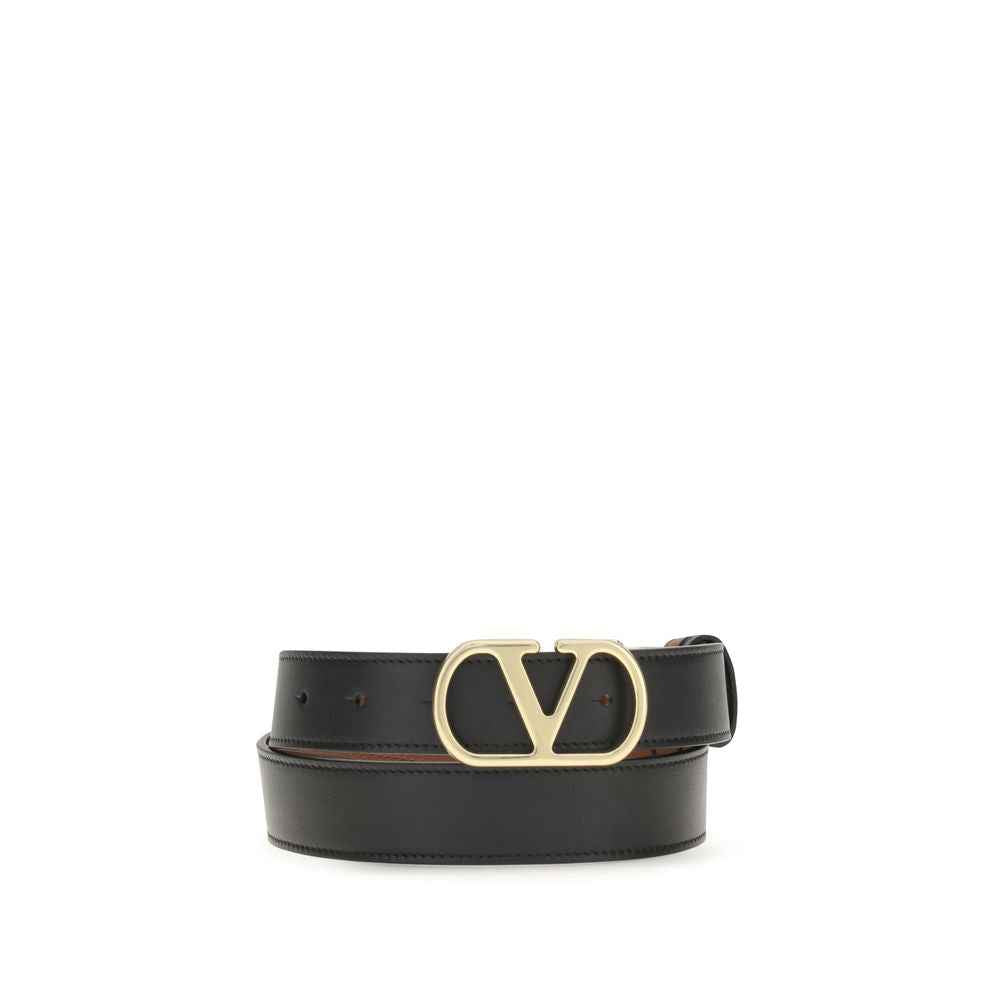 Valentino Garavani Black Calf Leather Bos Taurus Belt