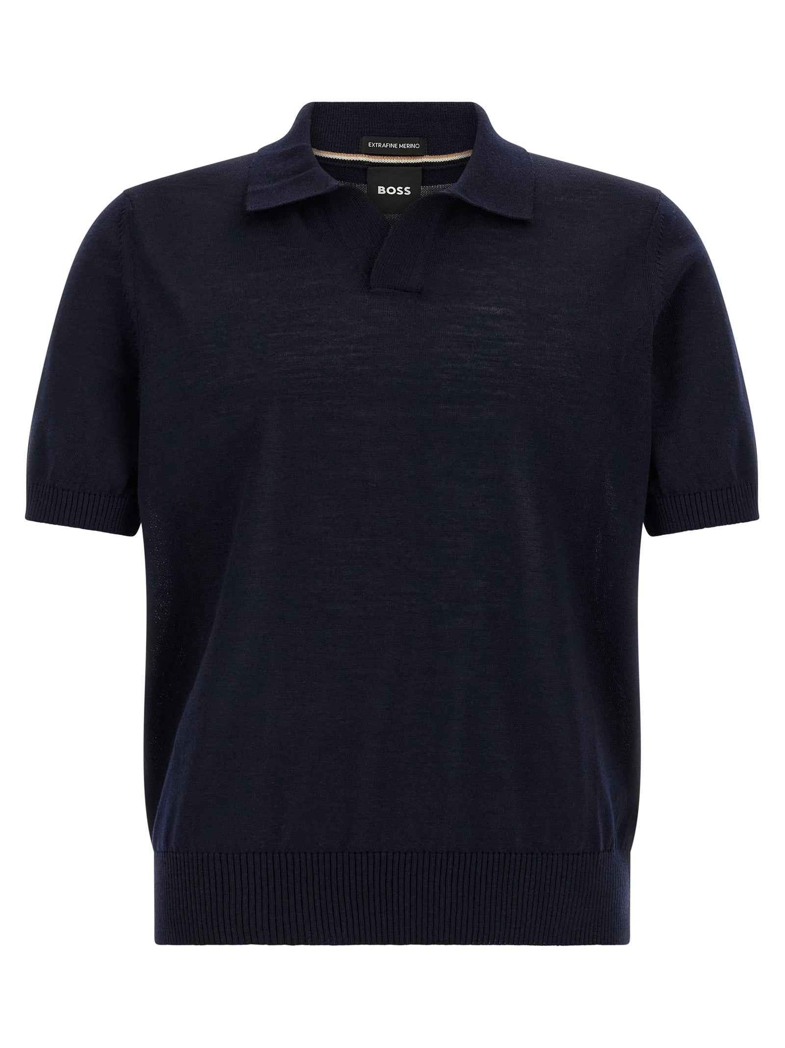 Hugo Boss Blue Virgin Wool Polo Shirt