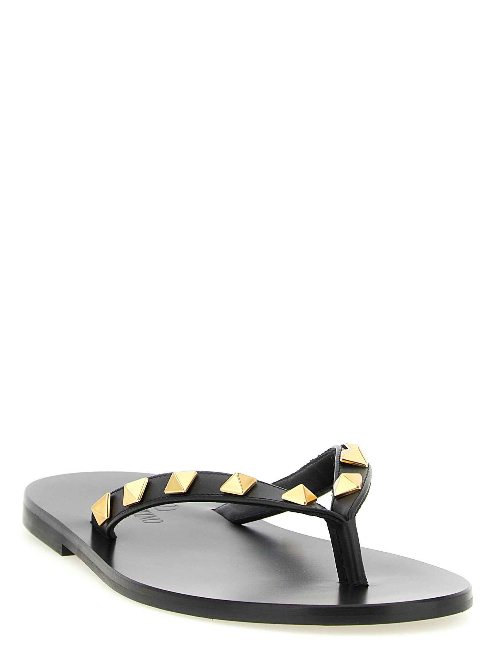 Valentino Garavani Black Calfskin Slides