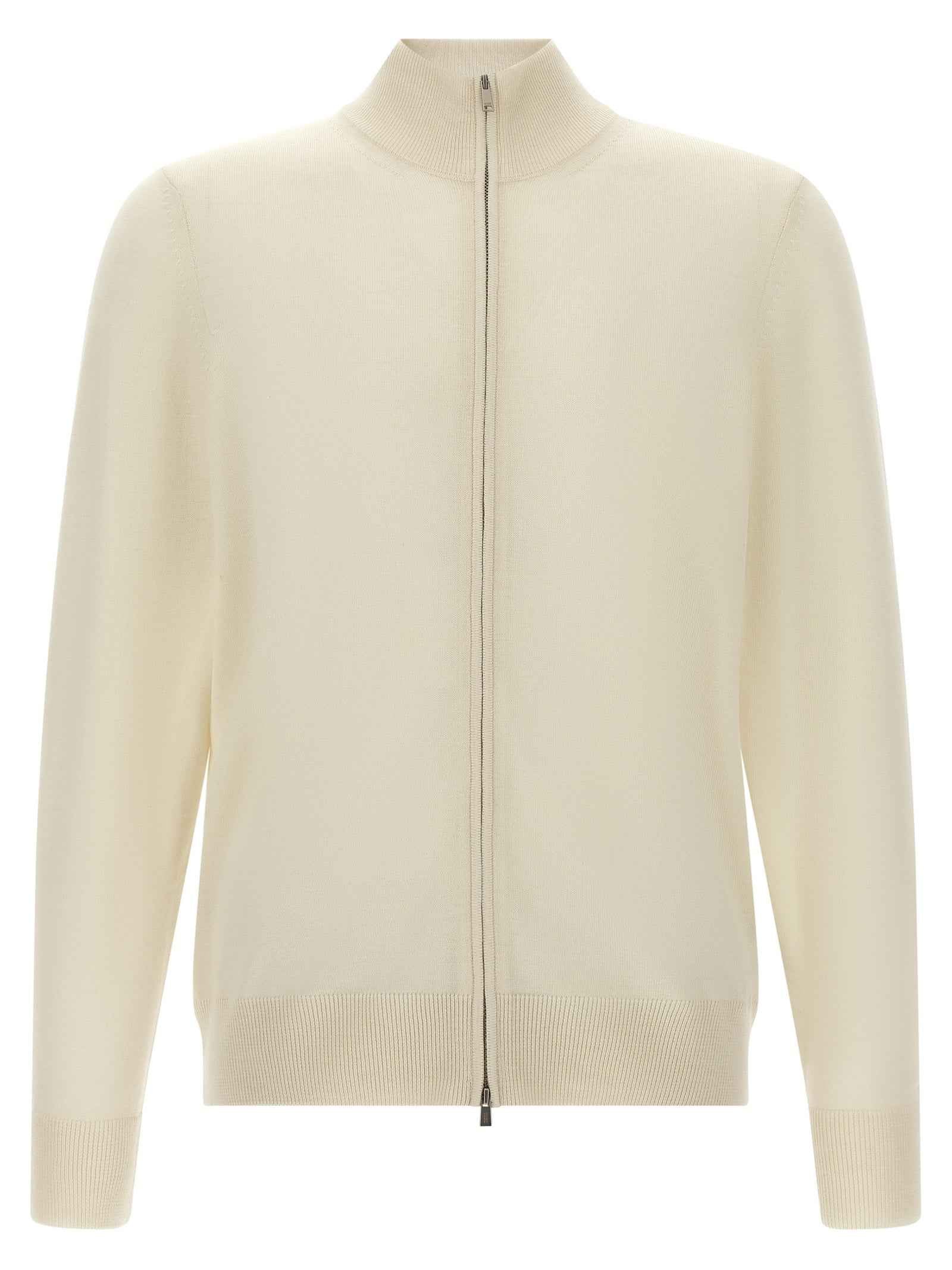 Hugo Boss White Virgin Wool Cardigan