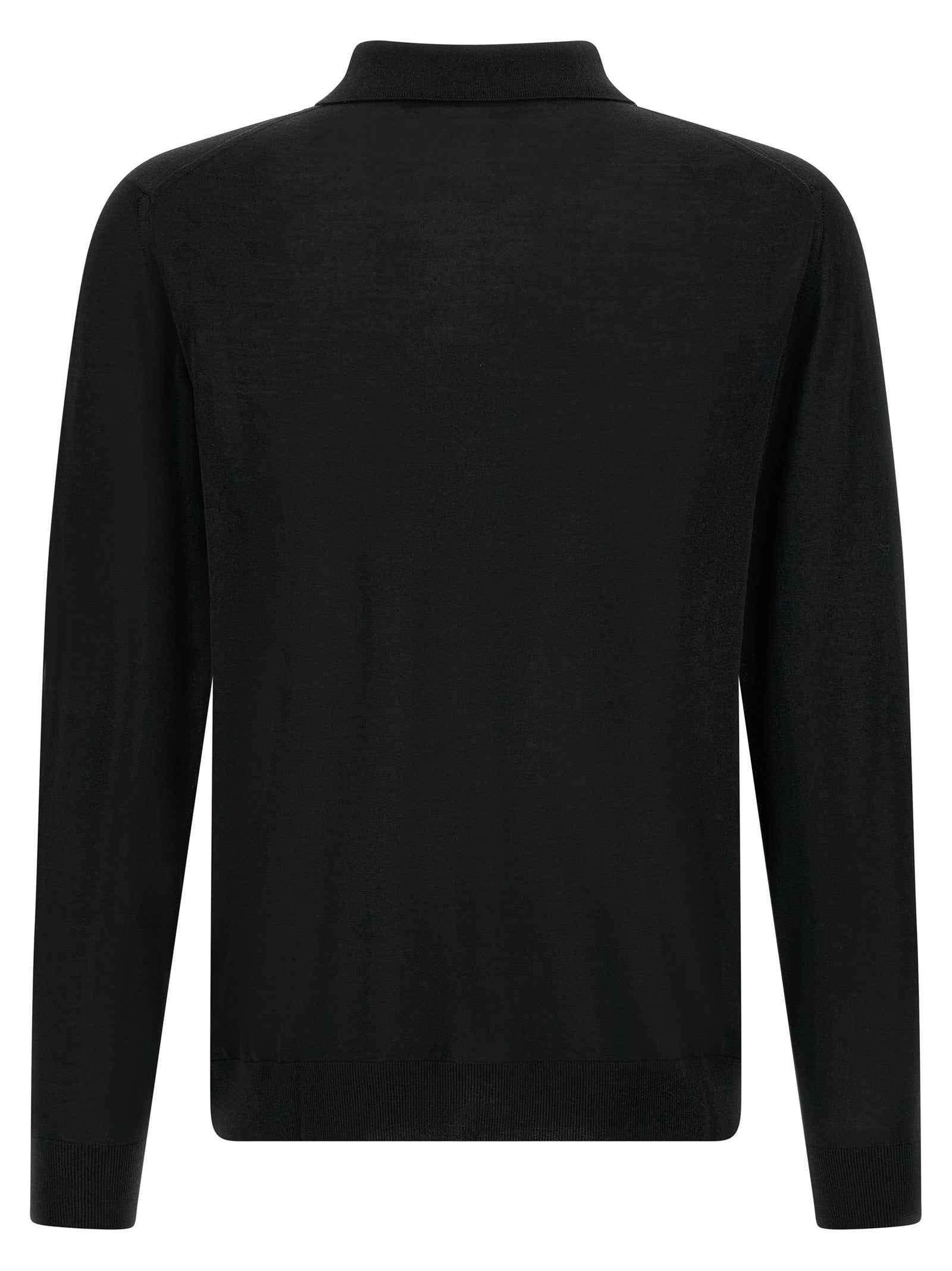Kiton Black Wool Polo Shirt