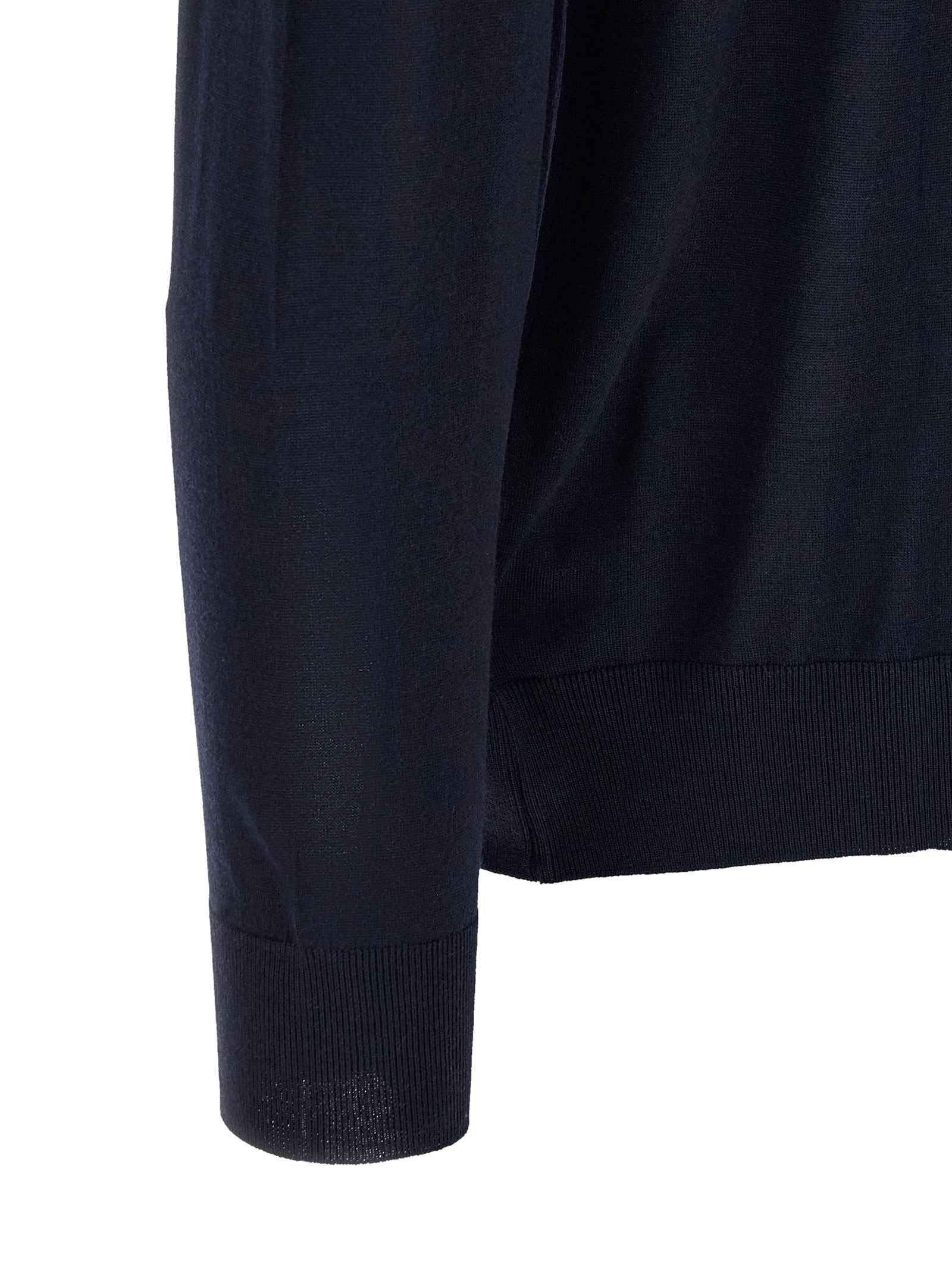 Kiton Blue Wool Polo Shirt