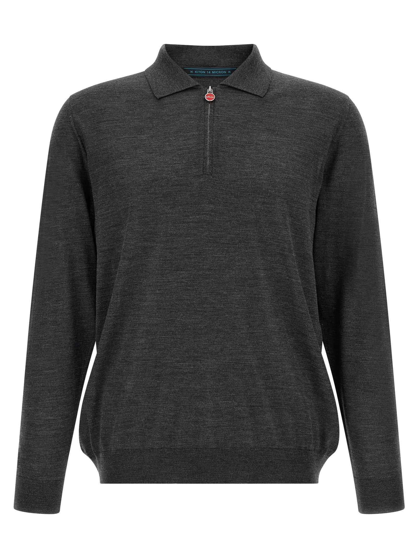 Kiton Gray Wool Polo Shirt