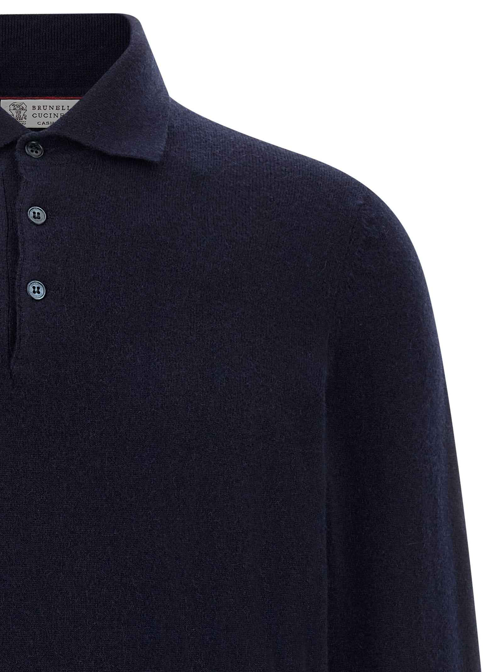 Brunello Cucinelli Blue Cashmere Polo Shirt