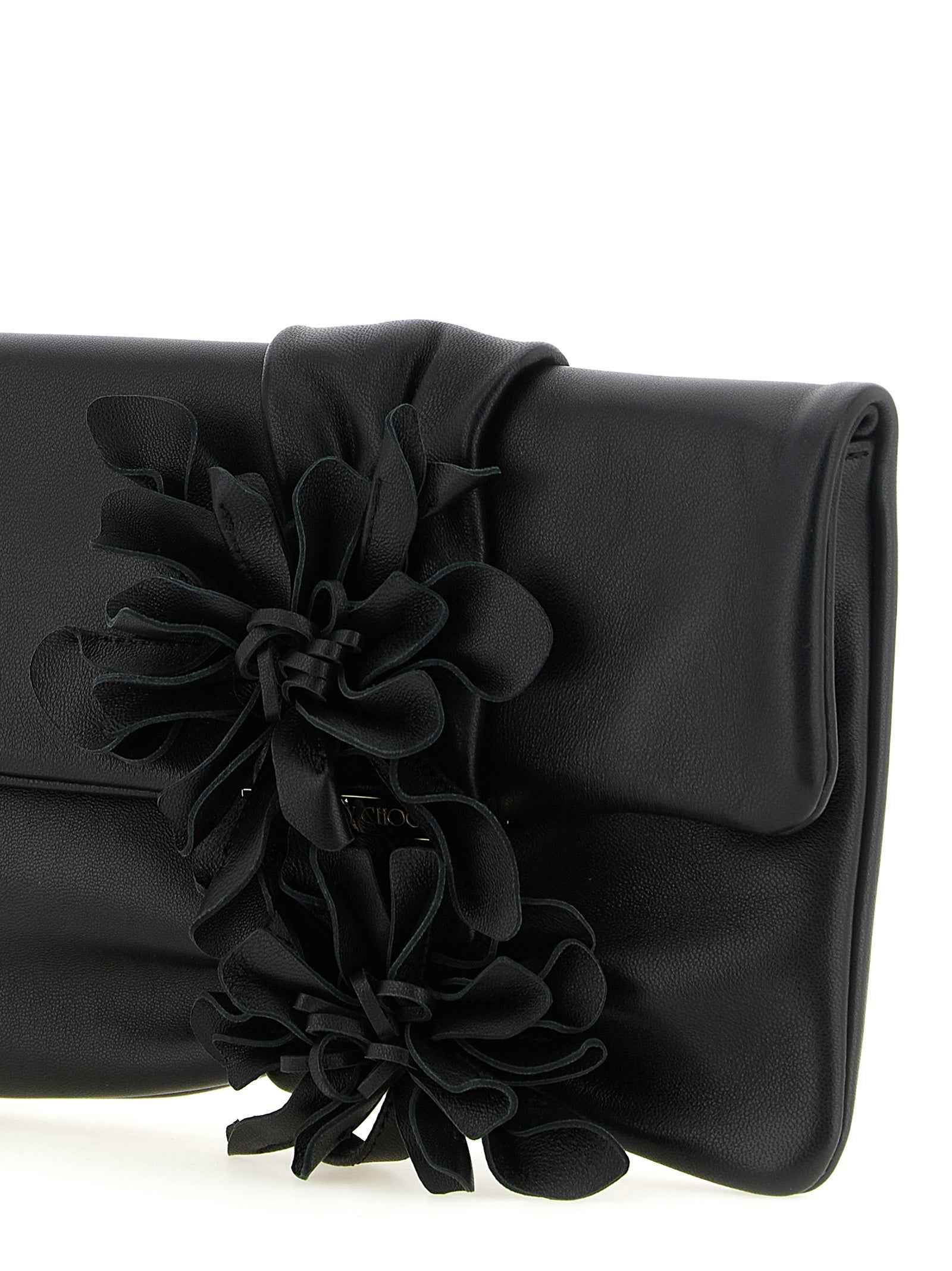 Jimmy Choo Black Lamb Leather Clutch Bag