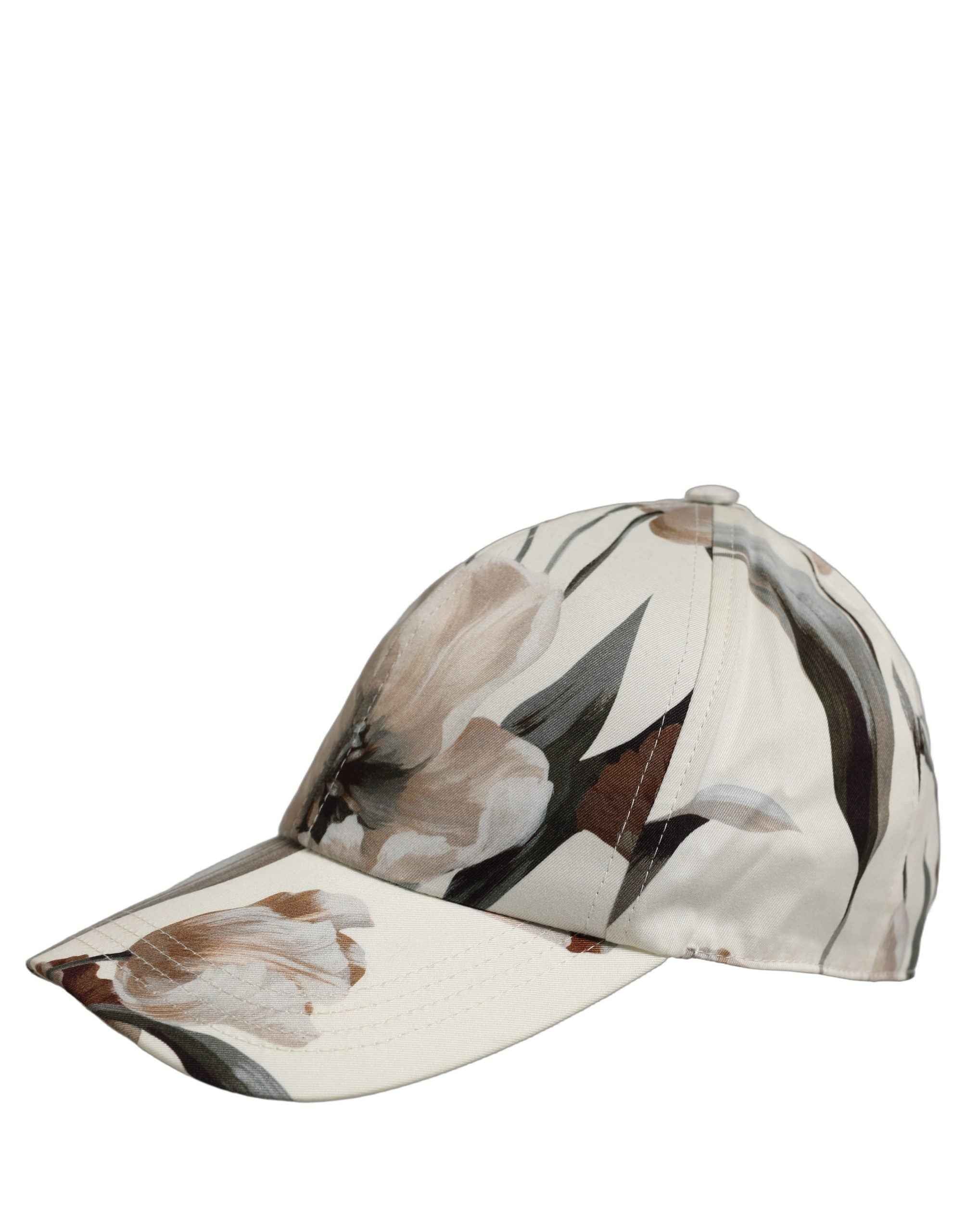 Dolce & Gabbana Men Beige Floral Cotton Baseball Capello Hat