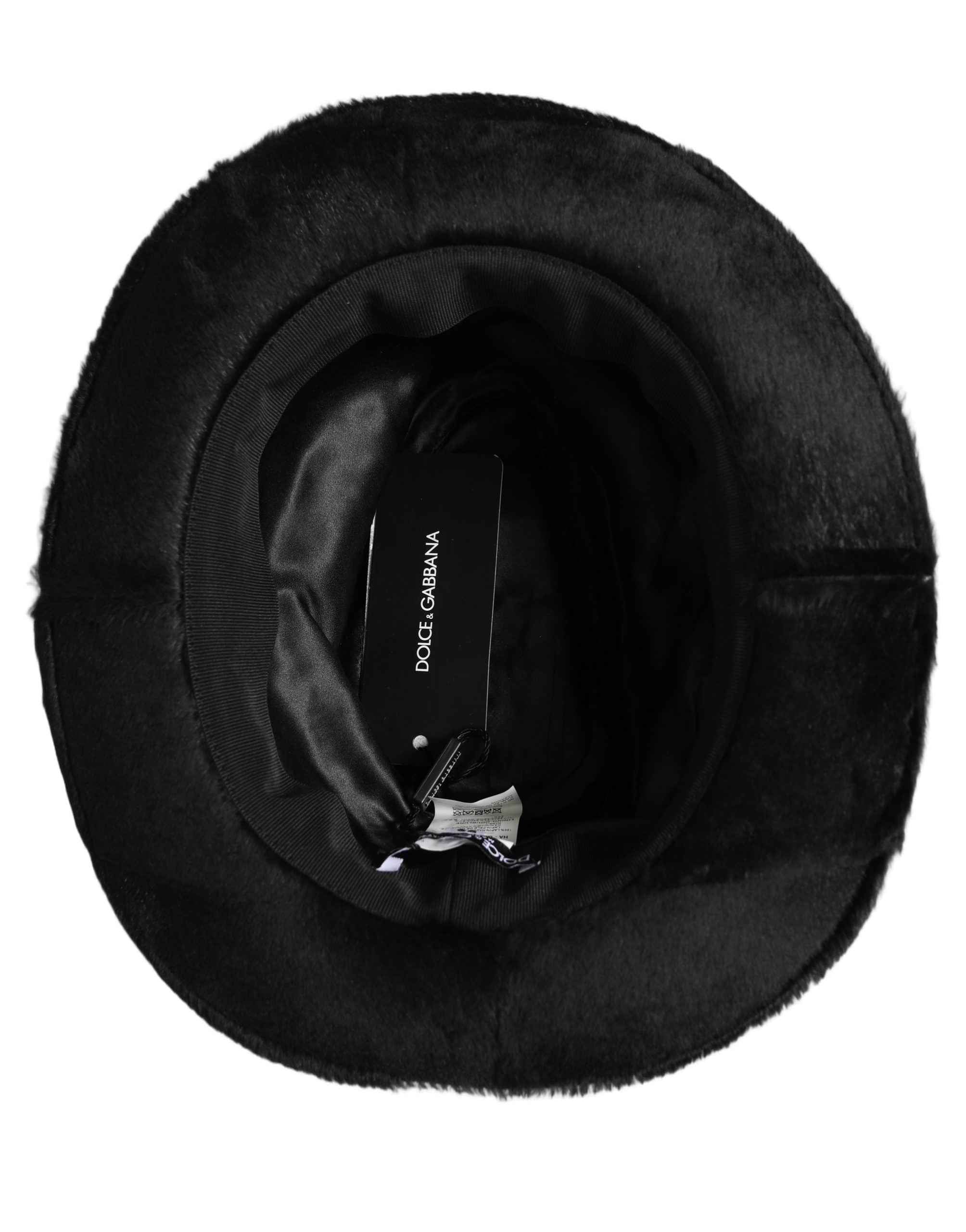 Dolce & Gabbana Men Black Classic Wide Brim Fedora Capello Hat