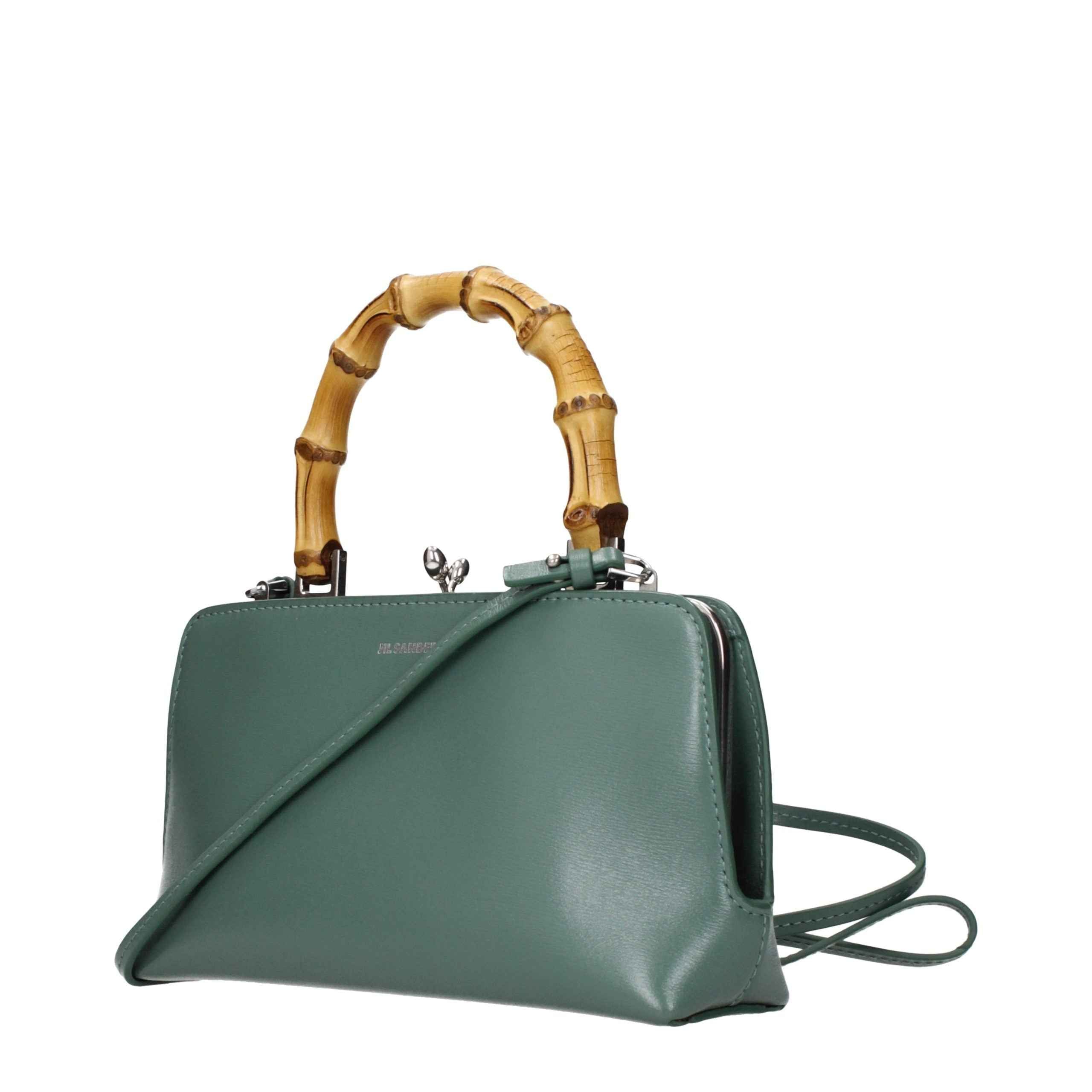 Jil Sander Green Leather Handbag