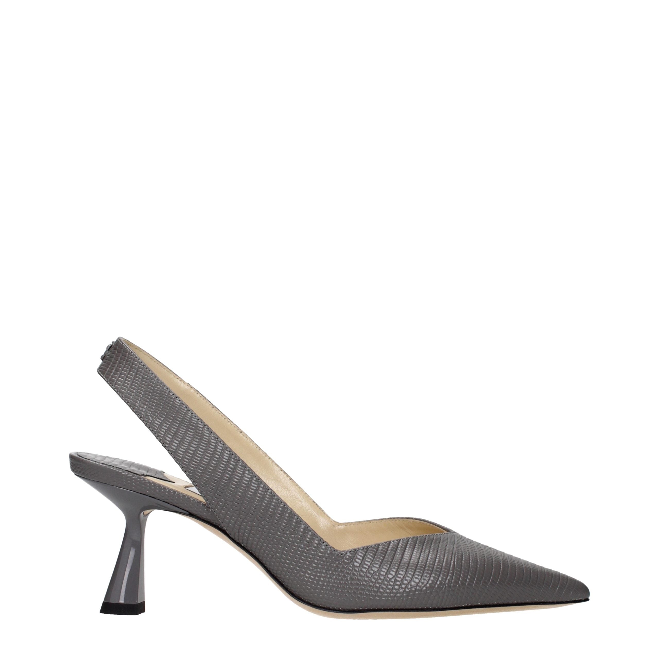 Jimmy Choo Gray Leather High Heel Pumps