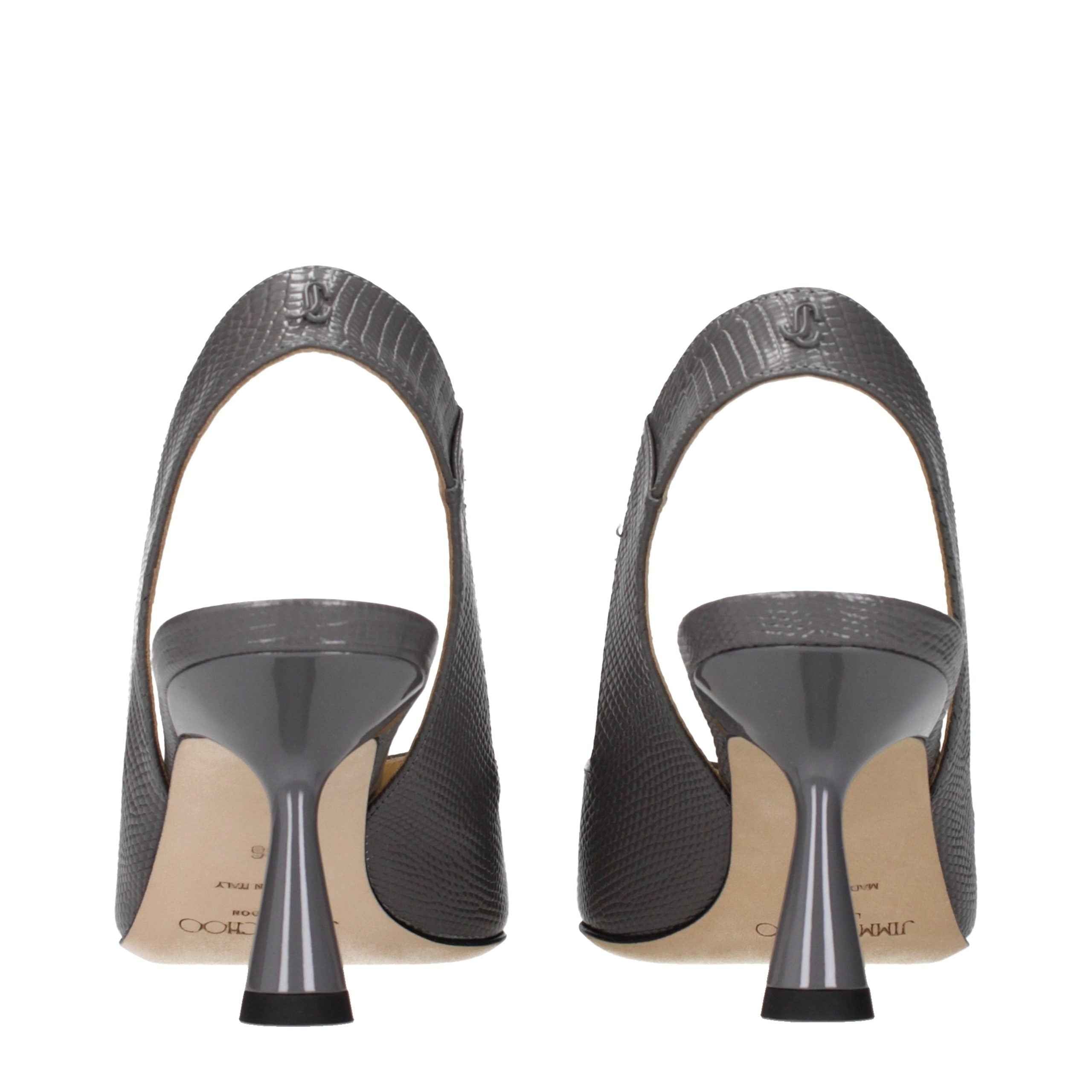 Jimmy Choo Gray Leather High Heel Pumps