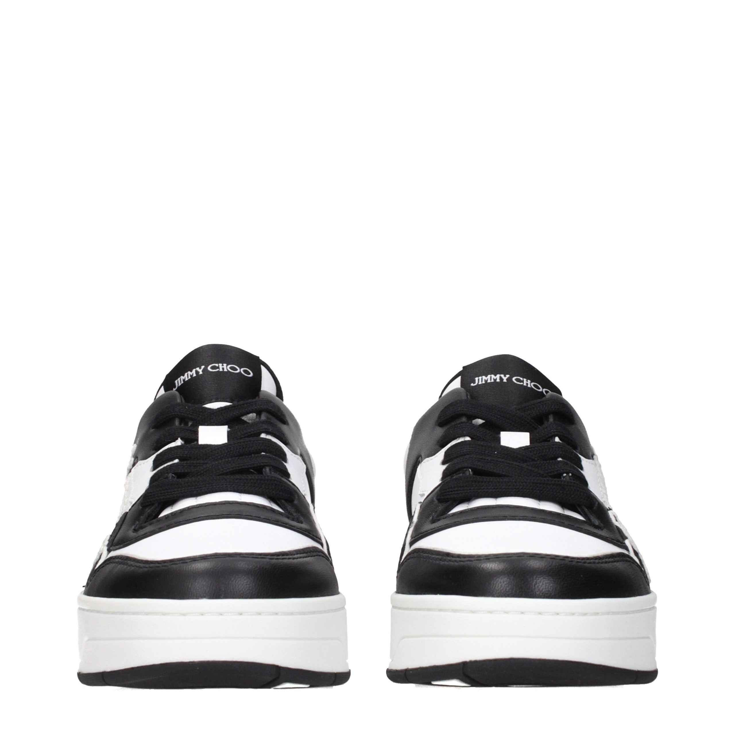 Jimmy Choo Black Leather Low Top Sneakers