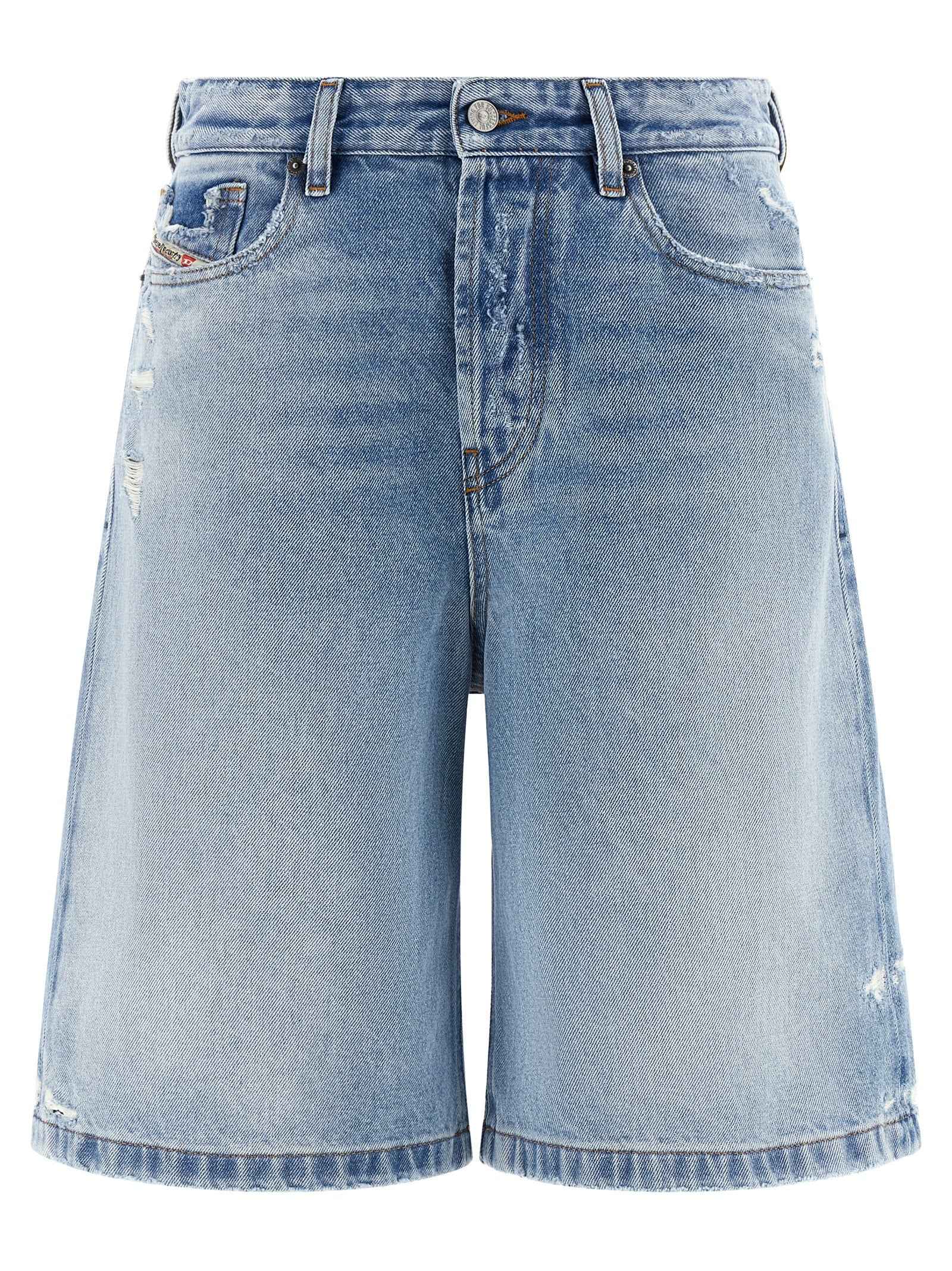 Diesel Blue Cotton Bermuda Shorts