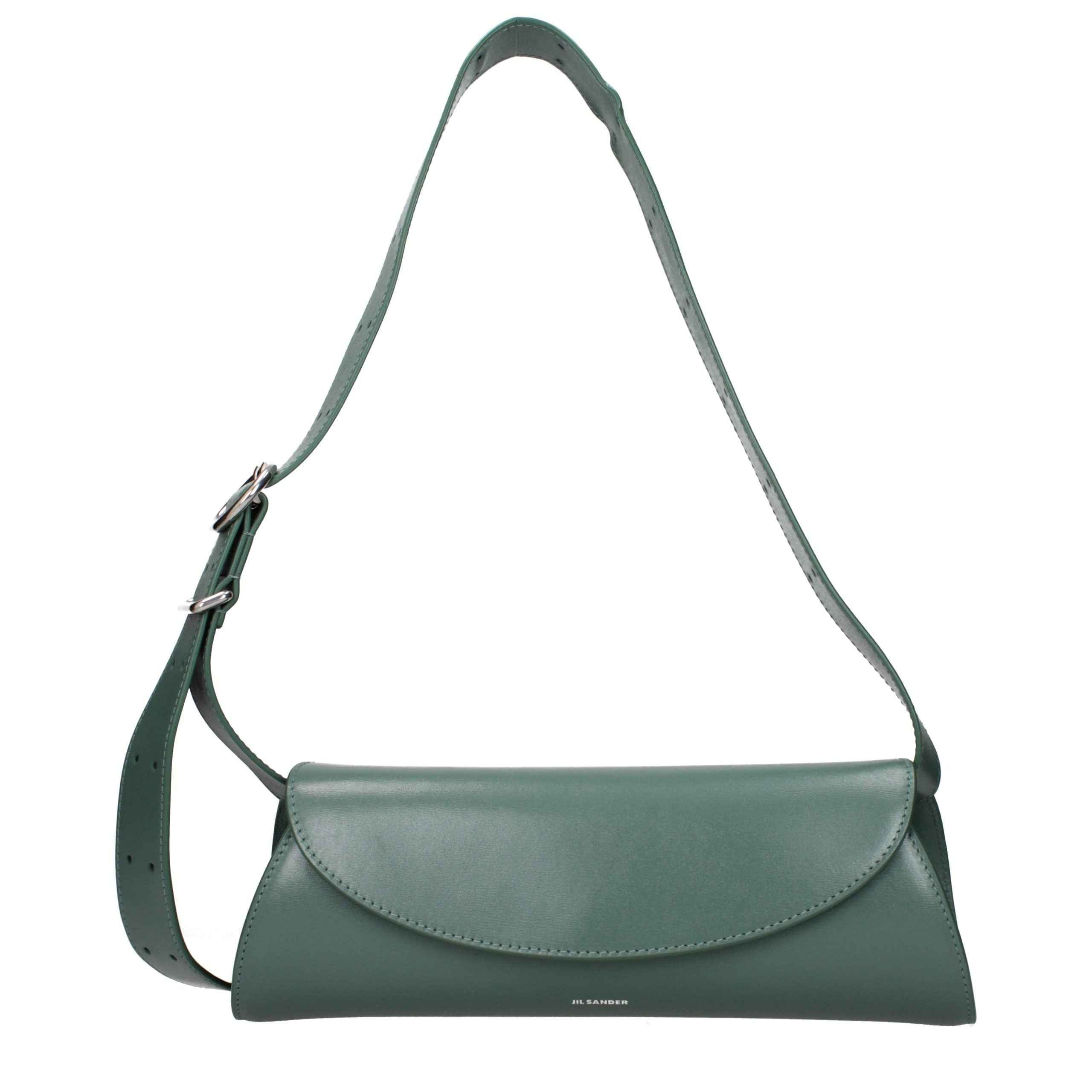 Jil Sander Green Leather Crossbody Bag