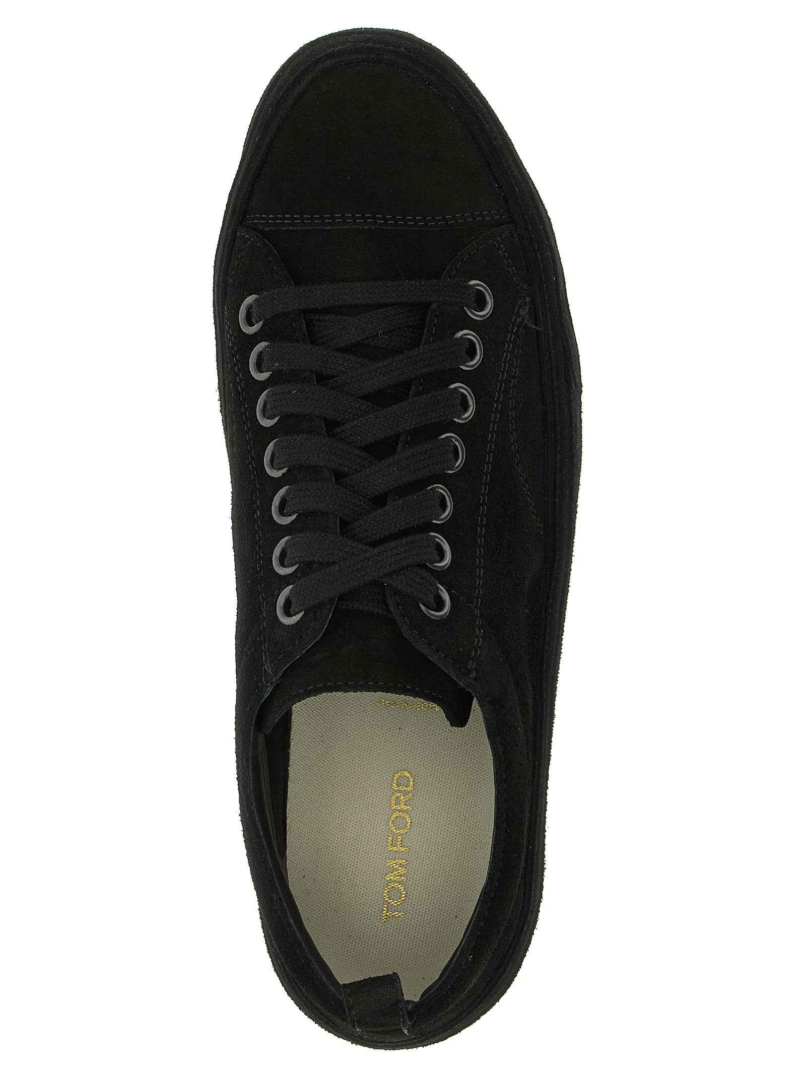 Tom Ford Black Leather Low Top Sneakers