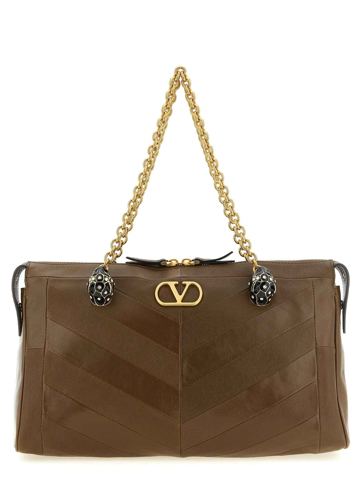 Valentino Garavani Brown Lamb Leather Shoulder Bag