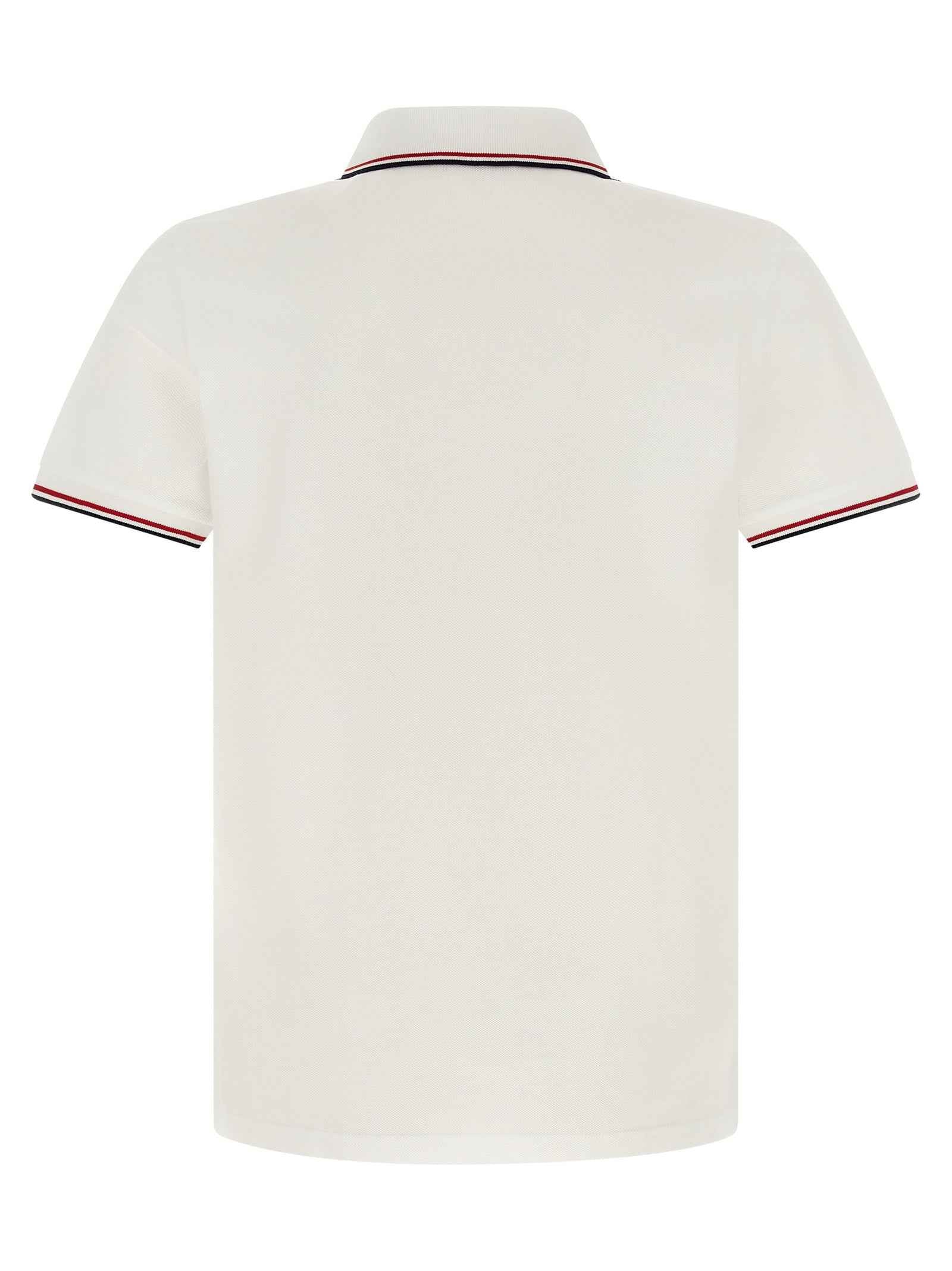 Moncler White Cotton Polo Shirt