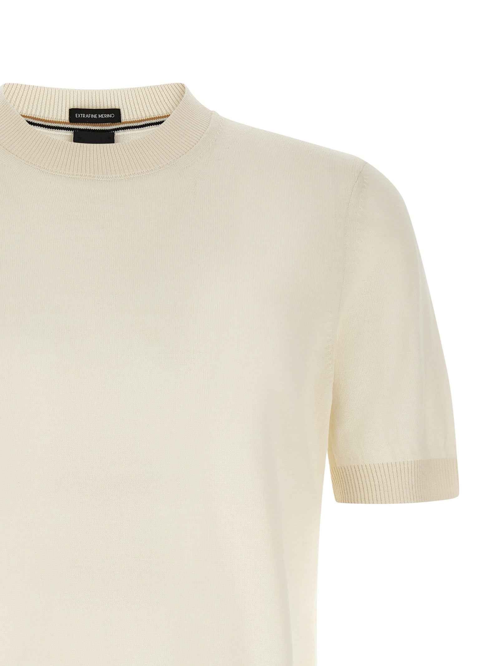 Hugo Boss White Virgin Wool T-Shirt